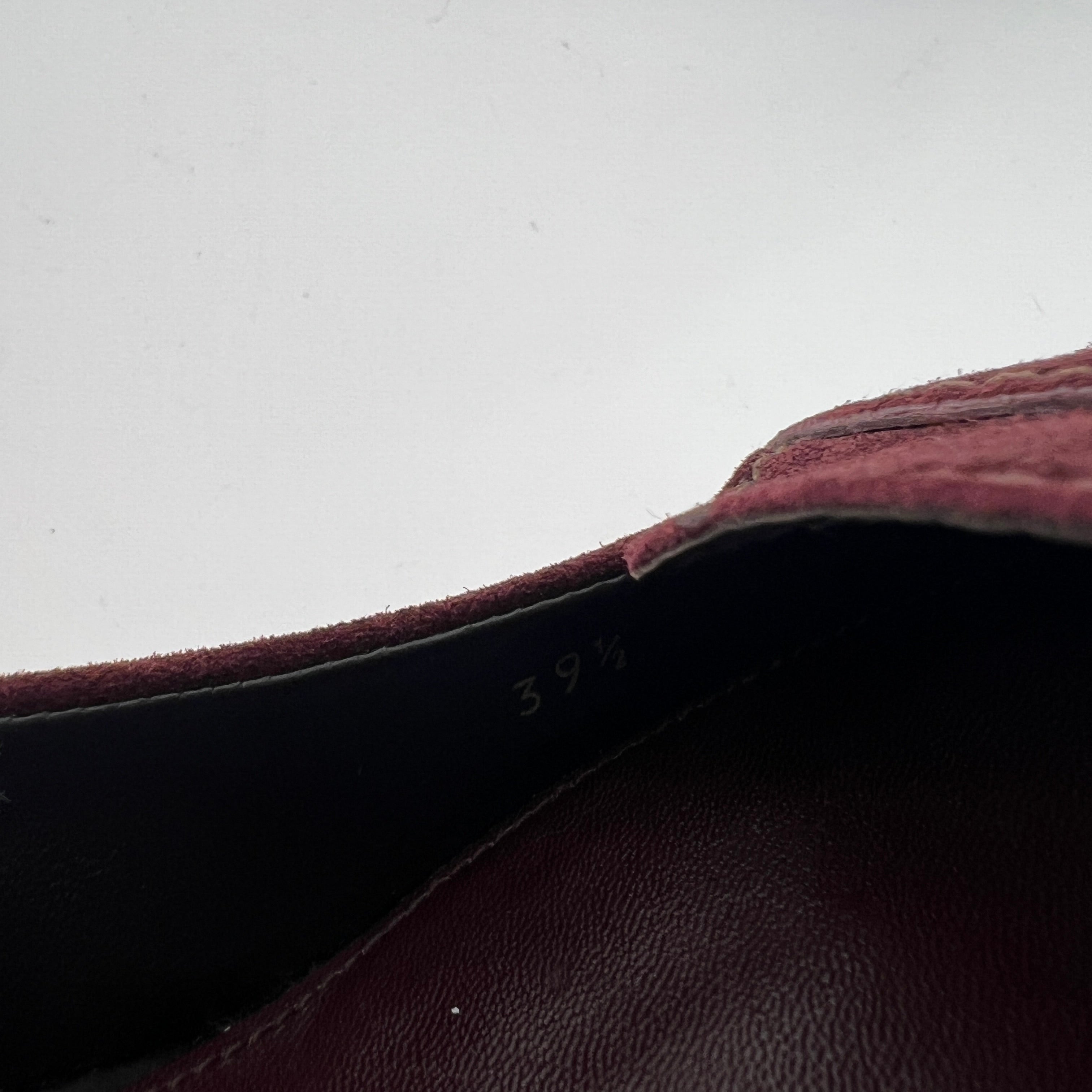 Prada | Burgundy Suede Leather Pointed Toe Kitten Heel Pump (39.5)