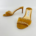 Jimmy Choo | Stacey 65 Hazel Suede Leather Silver Rhinestone Mules (35.5)