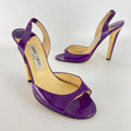 Jimmy Choo | Kennedy Purple Patent Leather Slingback Gold Heel (38.5)