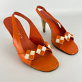 Bottega Veneta | Vintage Intrecciato Orange White Leather Slingback Sandals (35.5)
