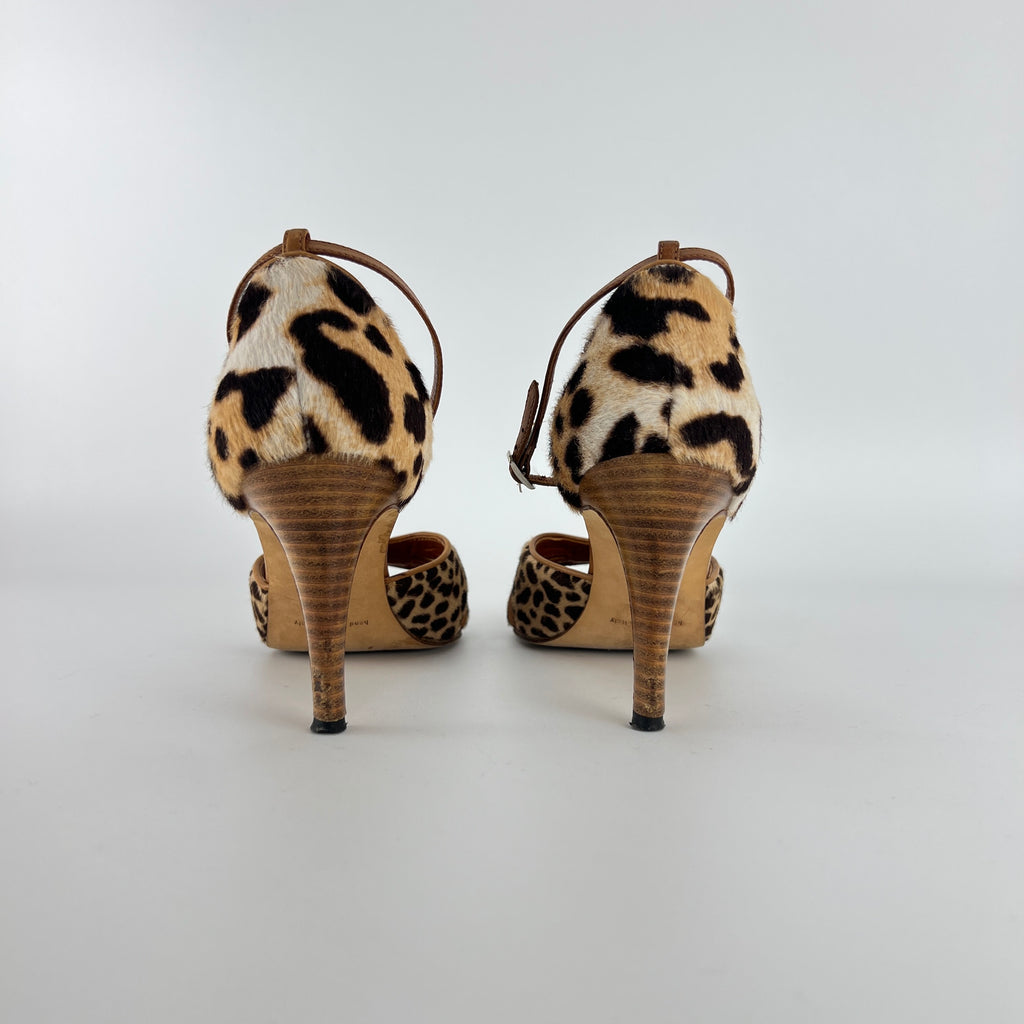 Manolo Blahnik | Leopard Animal Print Calf Hair Strappy D'Orsay Pumps (37)