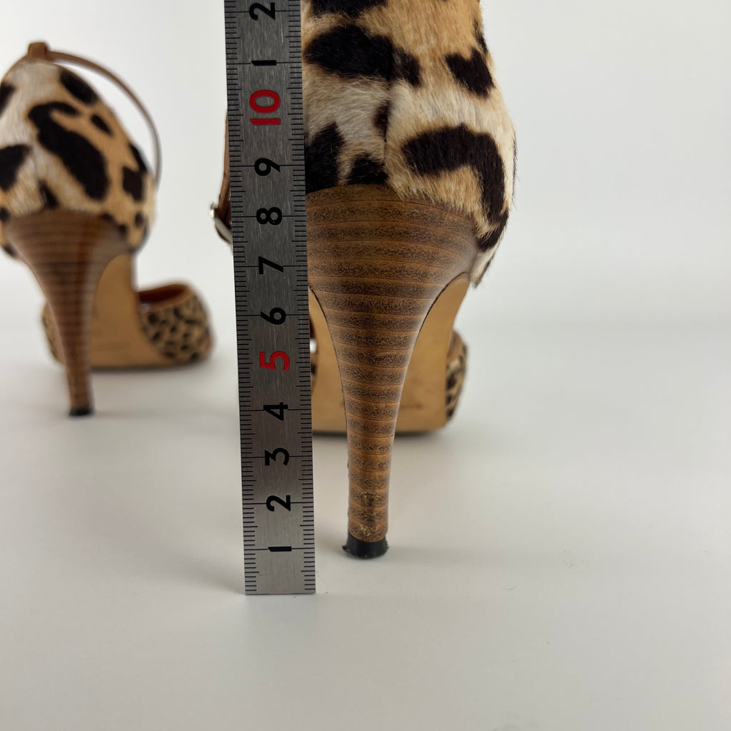 Manolo Blahnik | Leopard Animal Print Calf Hair Strappy D'Orsay Pumps (37)