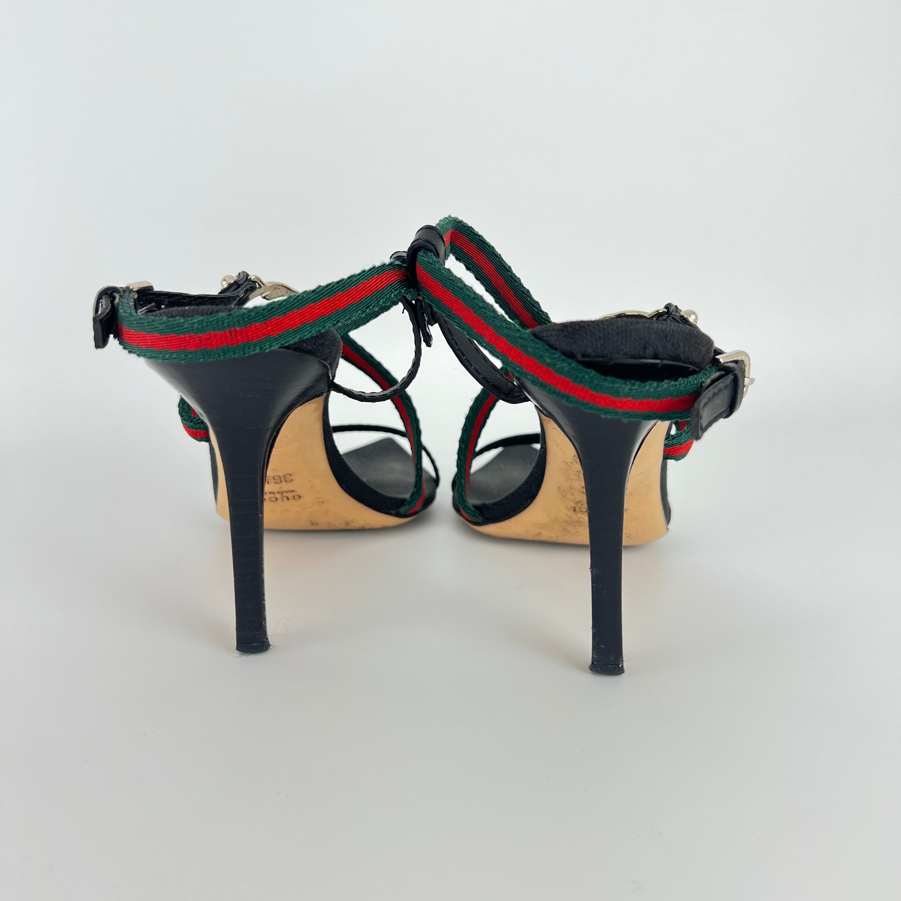 Gucci | Vintage Tom Ford Era Strappy Sandals GG Logo Stilettos Heels (36.5)