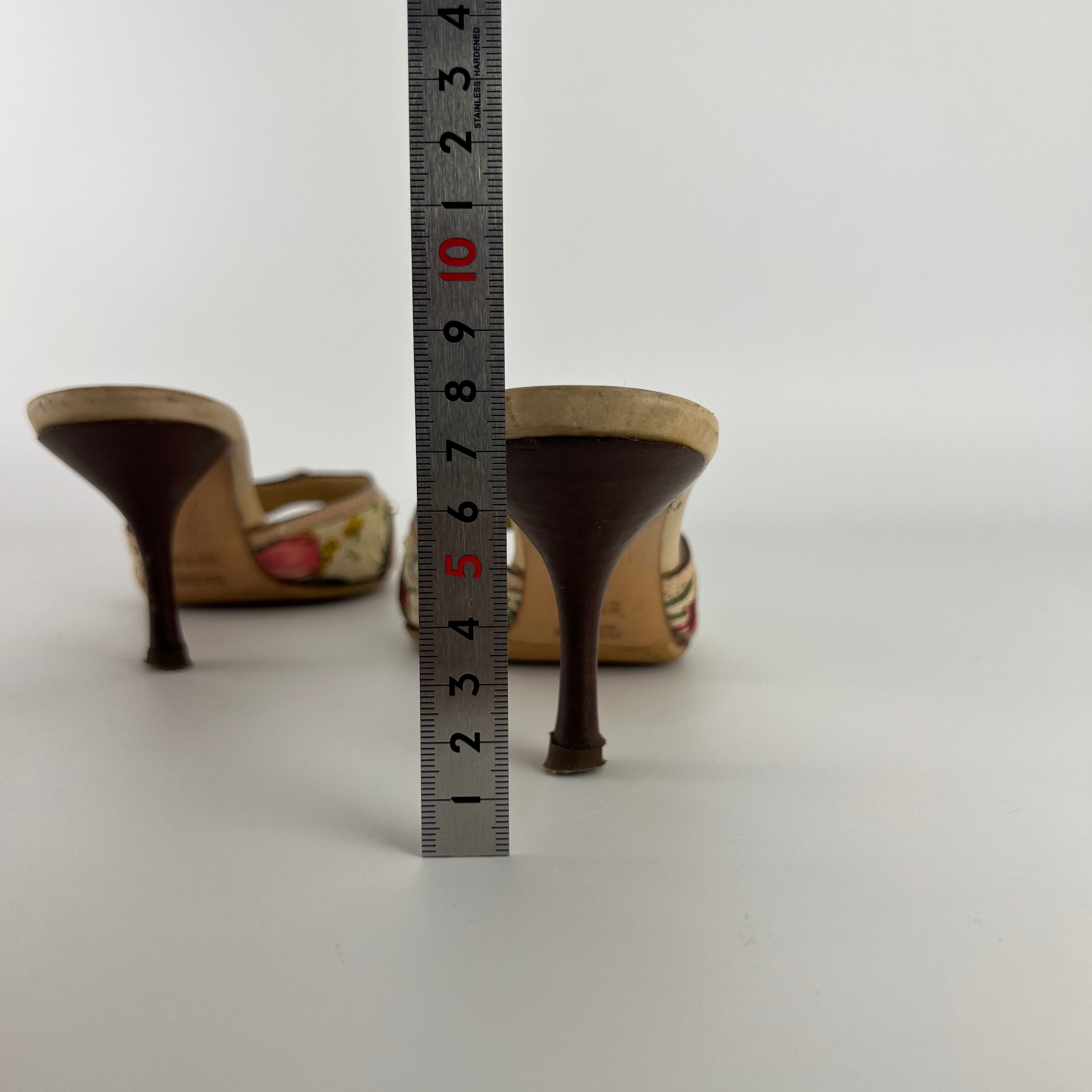 Gucci | Vintage Tom Ford Era Floral Bamboo Horse Bit Canvas Slide Mules Rare (36.5C)