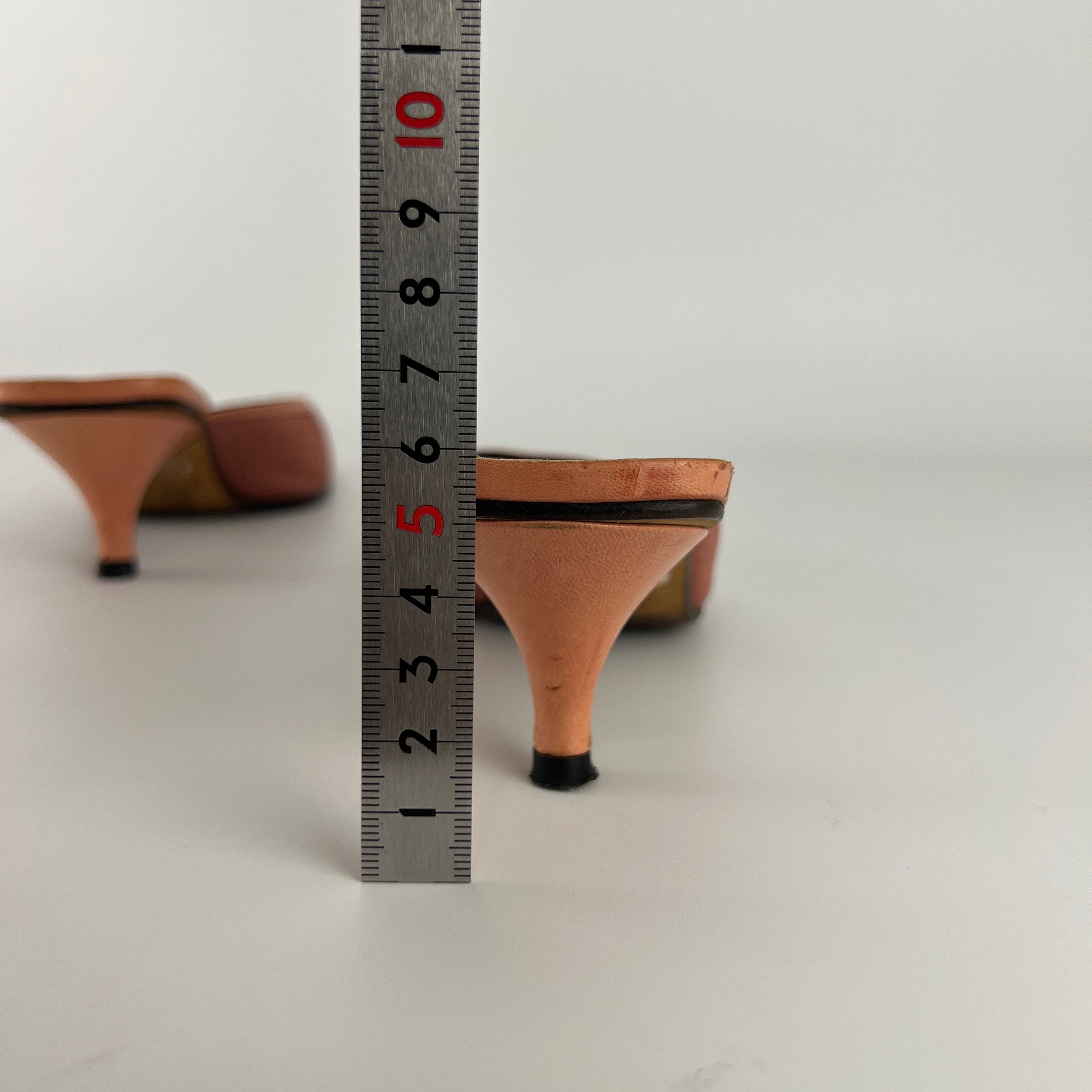 Fendi | Vintage Dusty Pink Satin Leather Trim Kitten Heel Slide Mules (36)