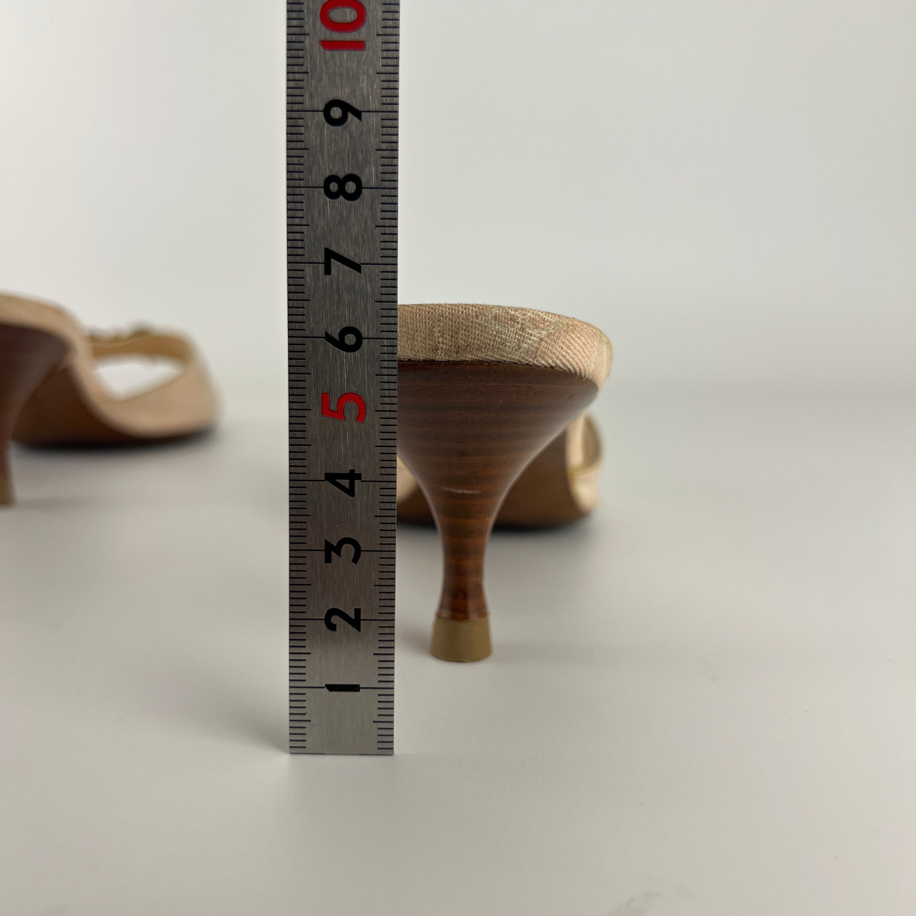 Louis Vuitton | Vintage Pink Monogram Canvas Gold Bow Slide Mules (35.5)