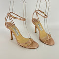 Jimmy Choo | Metallic Rose Gold Leather Strappy Sandal Stiletto Heels(35.5)