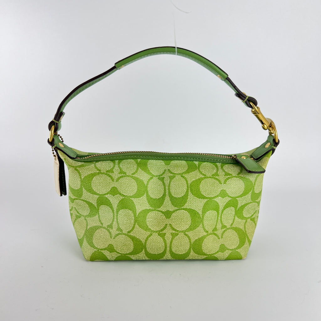Coach | Vintage Y2K Signature Soho Top Handle Green Heritage Monogram Canvas Bag