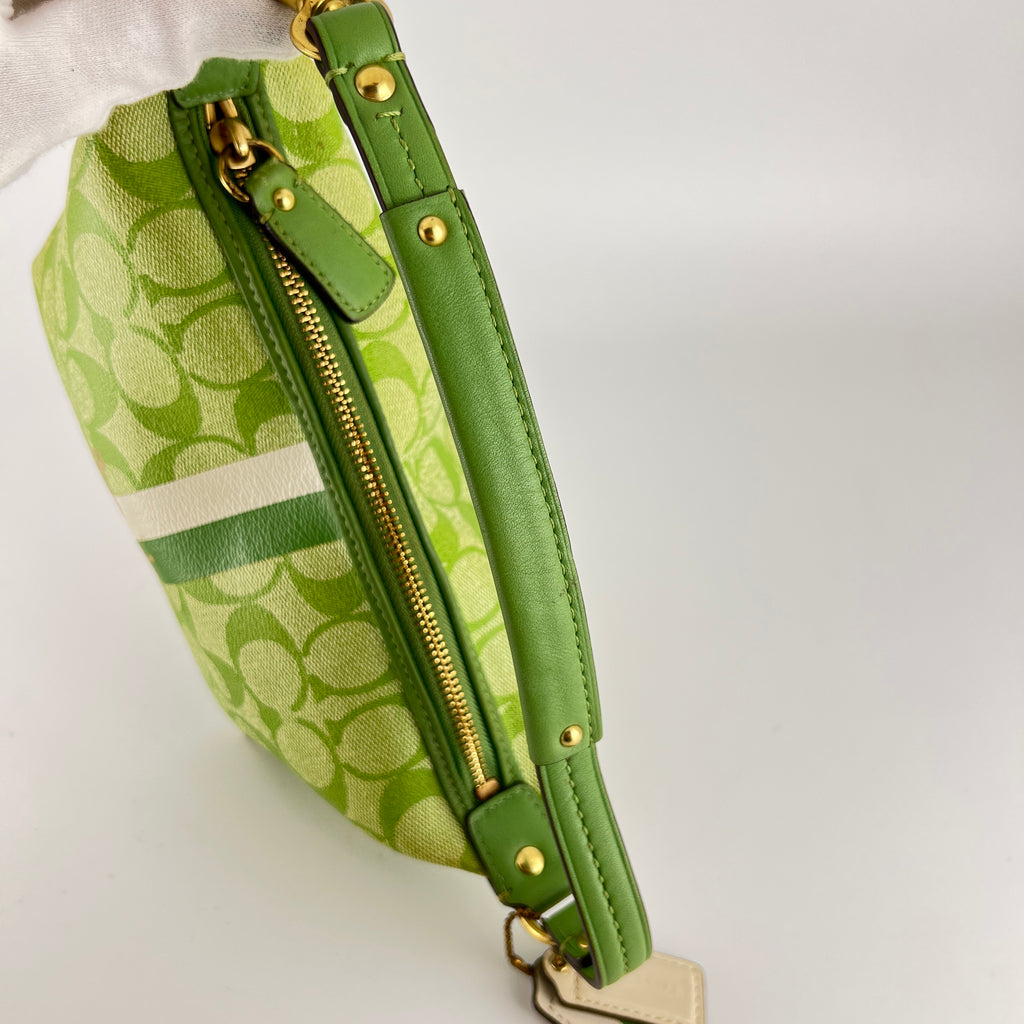 Coach | Vintage Y2K Signature Soho Top Handle Green Heritage Monogram Canvas Bag