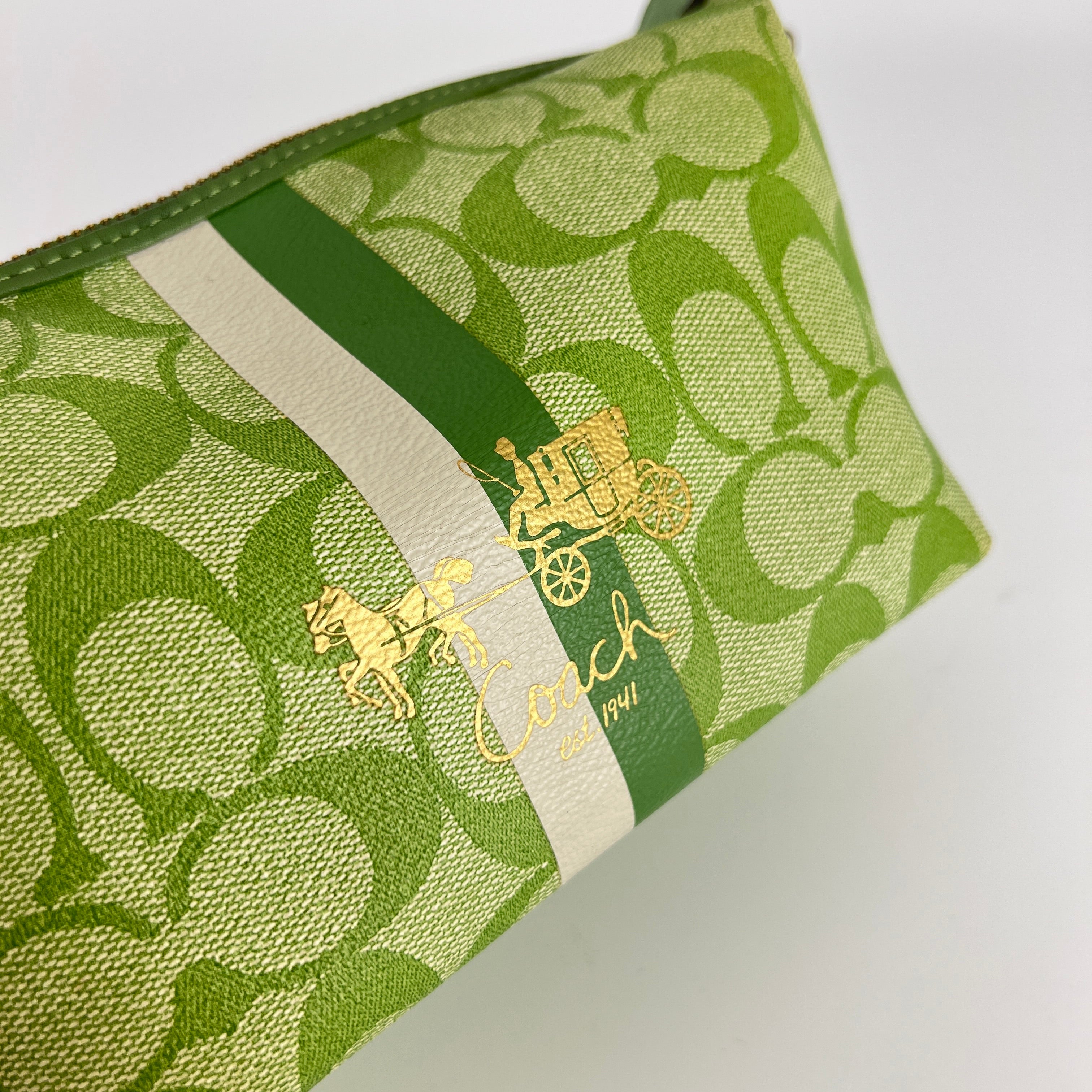 Coach | Vintage Y2K Signature Soho Top Handle Green Heritage Monogram Canvas Bag