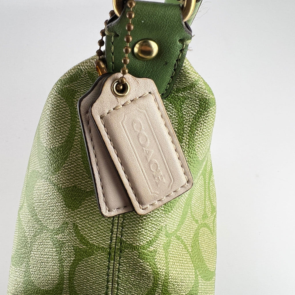 Coach | Vintage Y2K Signature Soho Top Handle Green Heritage Monogram Canvas Bag