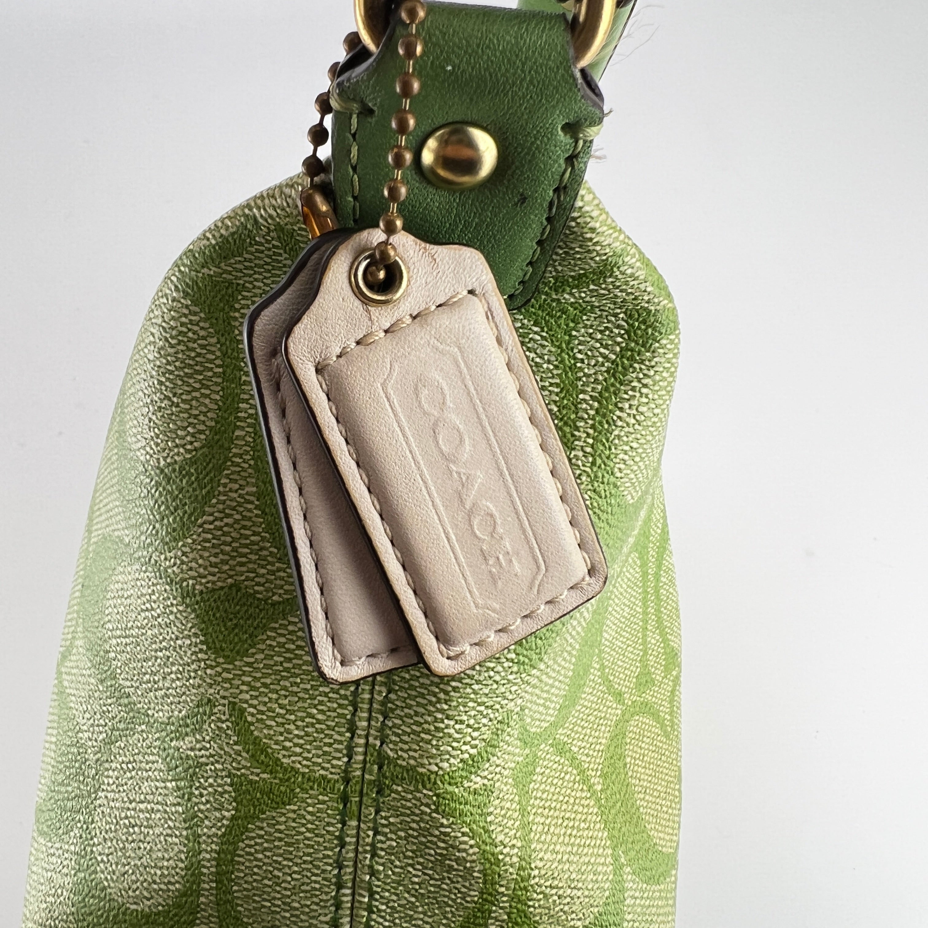Coach | Vintage Y2K Signature Soho Top Handle Green Heritage Monogram Canvas Bag