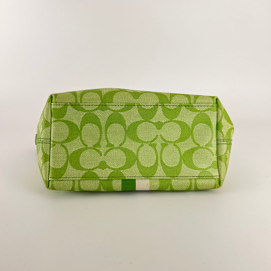 Coach | Vintage Y2K Signature Soho Top Handle Green Heritage Monogram Canvas Bag