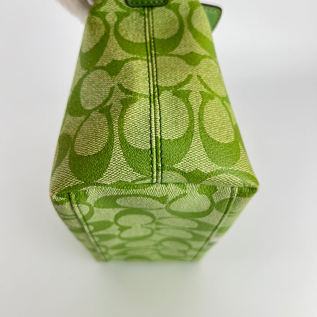 Coach | Vintage Y2K Signature Soho Top Handle Green Heritage Monogram Canvas Bag