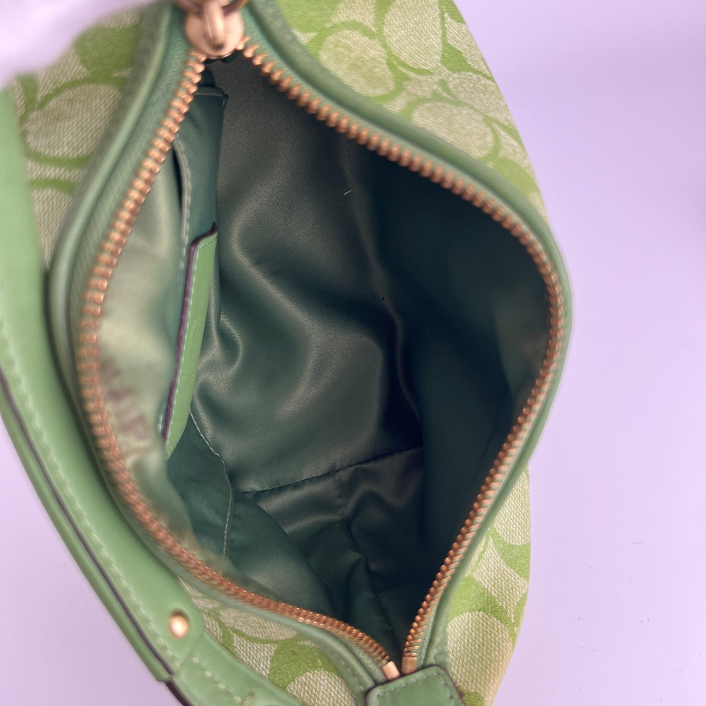 Coach | Vintage Y2K Signature Soho Top Handle Green Heritage Monogram Canvas Bag