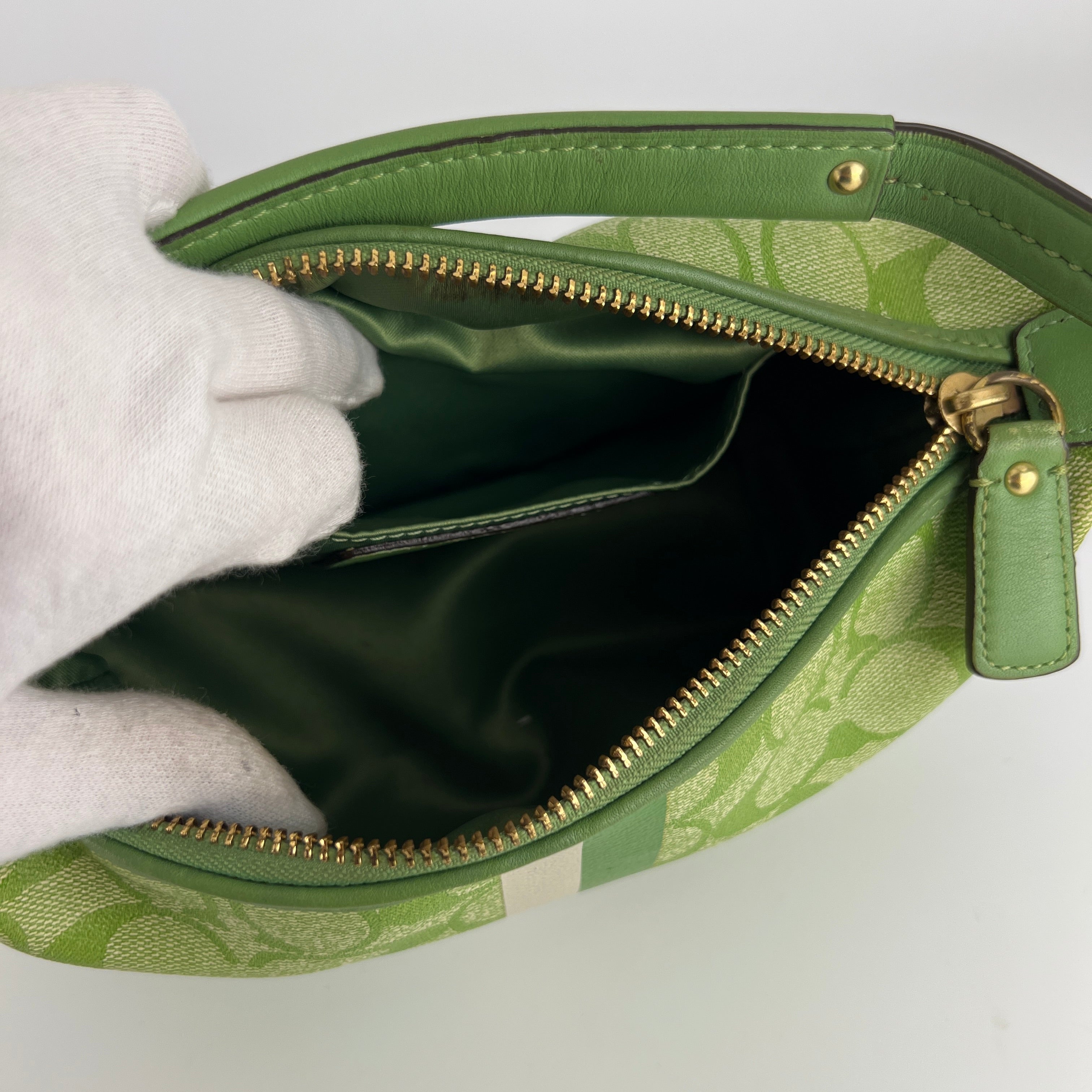 Coach | Vintage Y2K Signature Soho Top Handle Green Heritage Monogram Canvas Bag