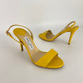 Jimmy Choo | Minny Yellow Leather Slingback Stiletto Sandal Heels (36)