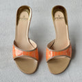 Fendi | Vintage Orange FF Zucca Tan Leather Slide Mules Rare (36.5)