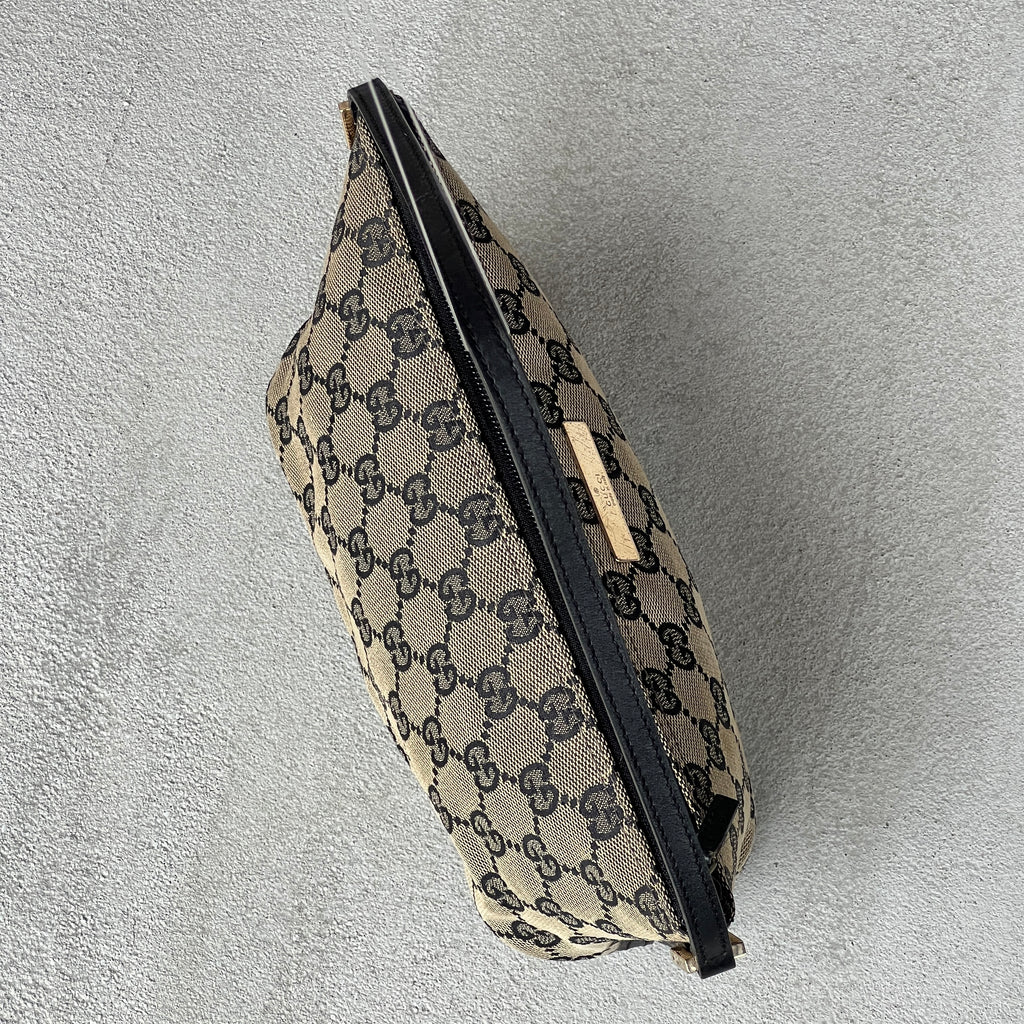Gucci | Tom Ford Era Grey Black GG Monogram Boat Pochette Mini Shoulder Bag