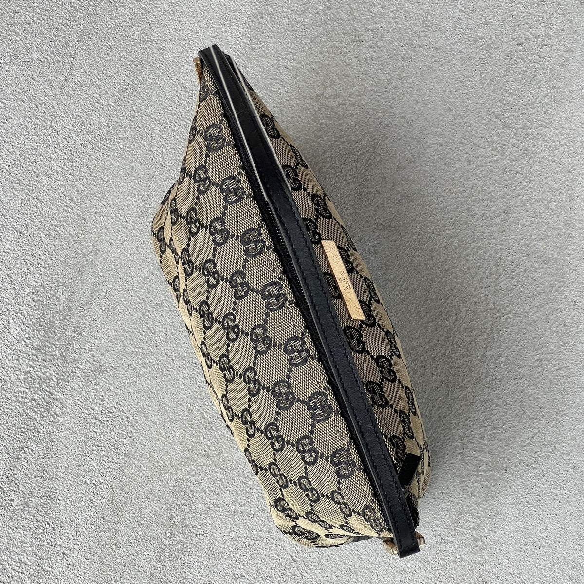 Gucci | Tom Ford Era Grey Black GG Monogram Boat Pochette Mini Shoulder Bag