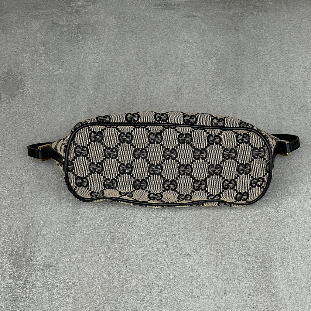 Gucci | Tom Ford Era Grey Black GG Monogram Boat Pochette Mini Shoulder Bag