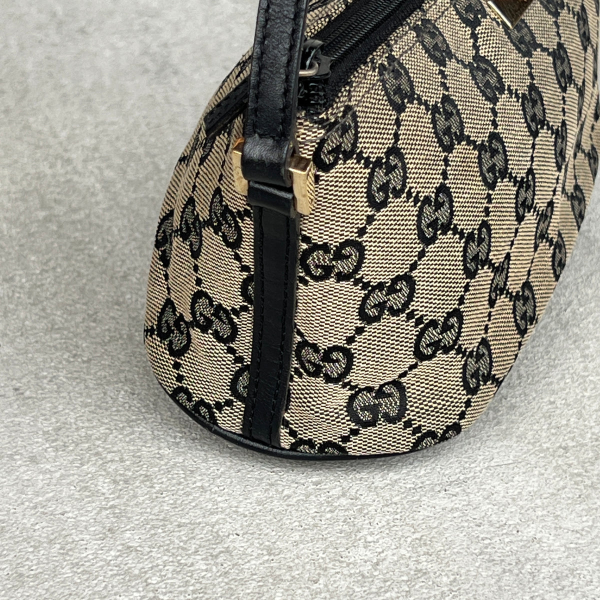 Gucci | Tom Ford Era Grey Black GG Monogram Boat Pochette Mini Shoulder Bag