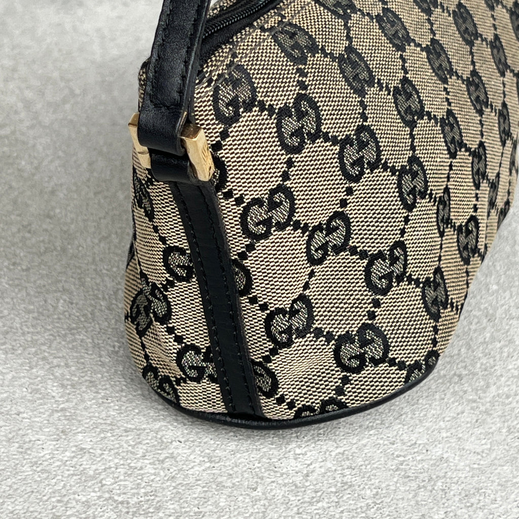 Gucci | Tom Ford Era Grey Black GG Monogram Boat Pochette Mini Shoulder Bag