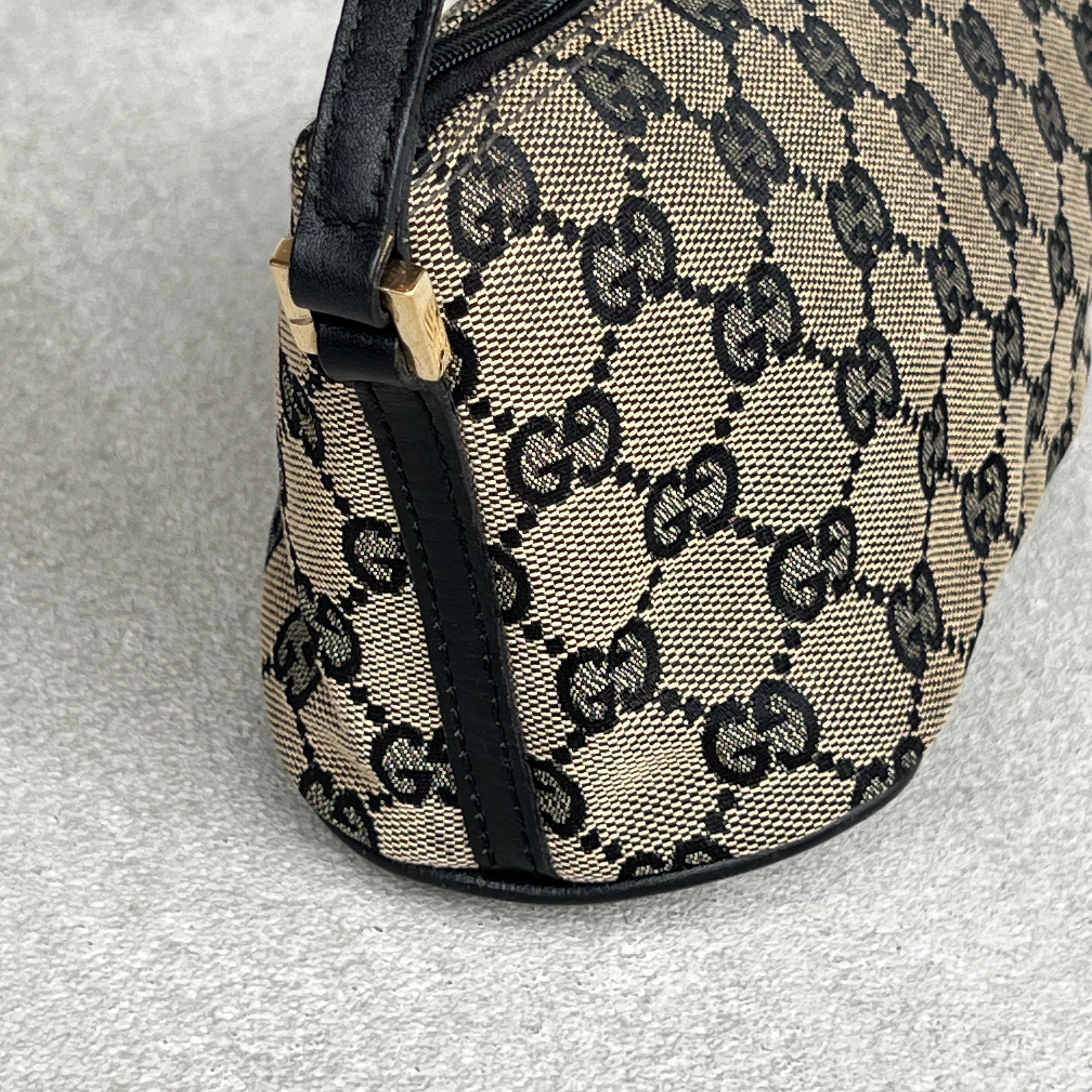Gucci | Tom Ford Era Grey Black GG Monogram Boat Pochette Mini Shoulder Bag