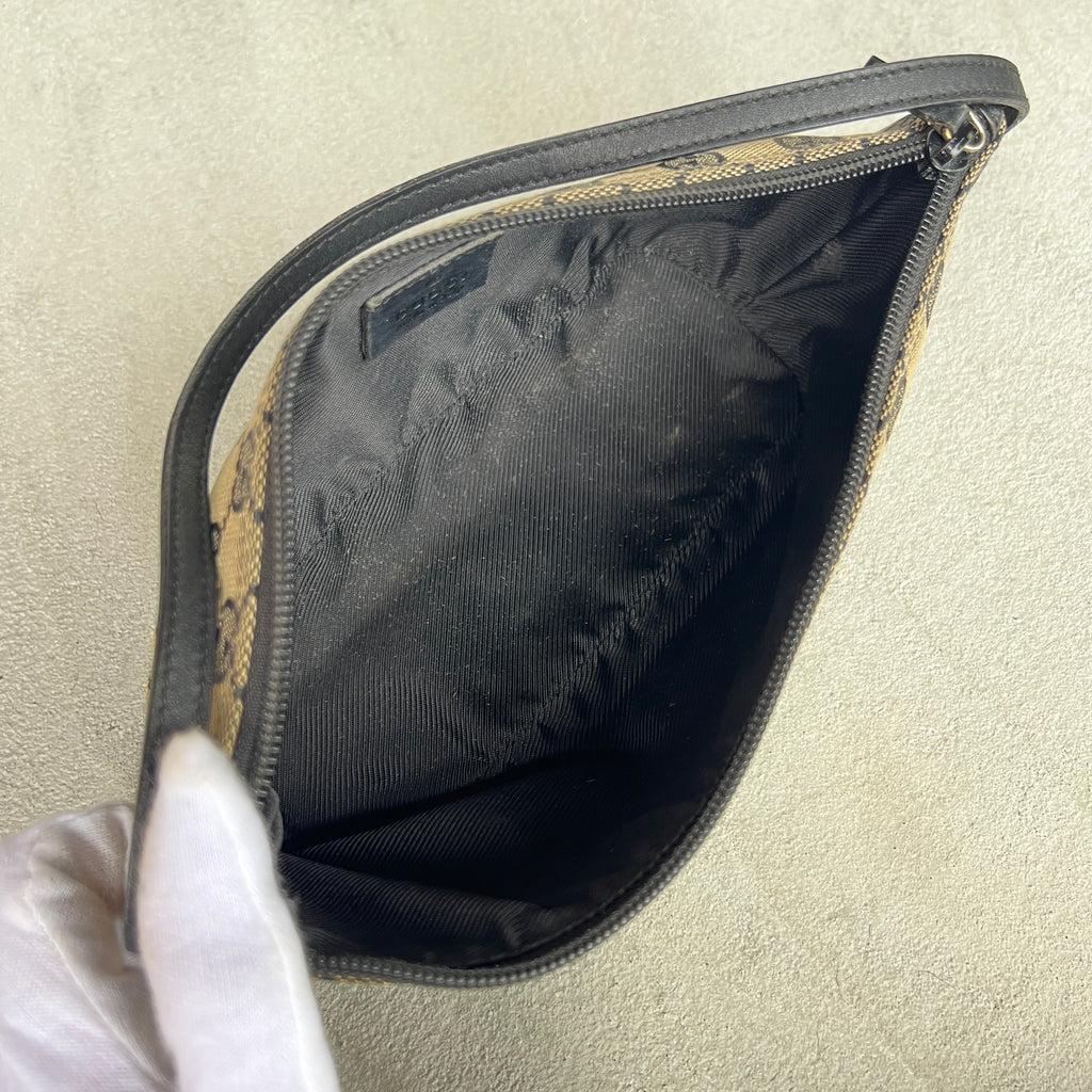 Gucci | Tom Ford Era Grey Black GG Monogram Boat Pochette Mini Shoulder Bag