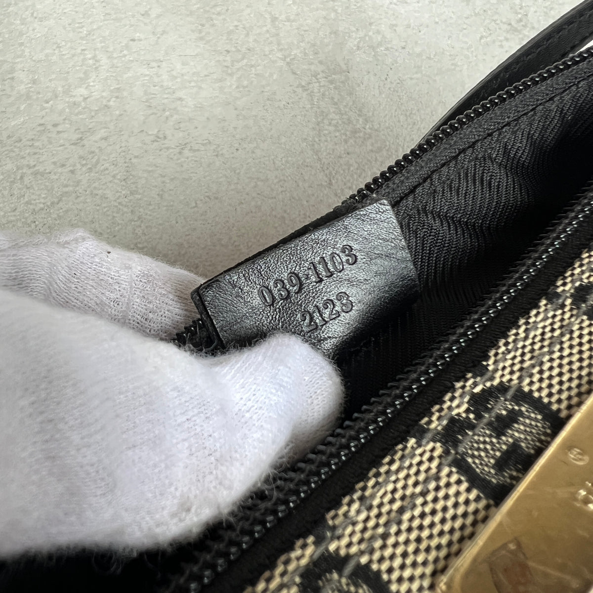 Gucci | Tom Ford Era Grey Black GG Monogram Boat Pochette Mini Shoulder Bag