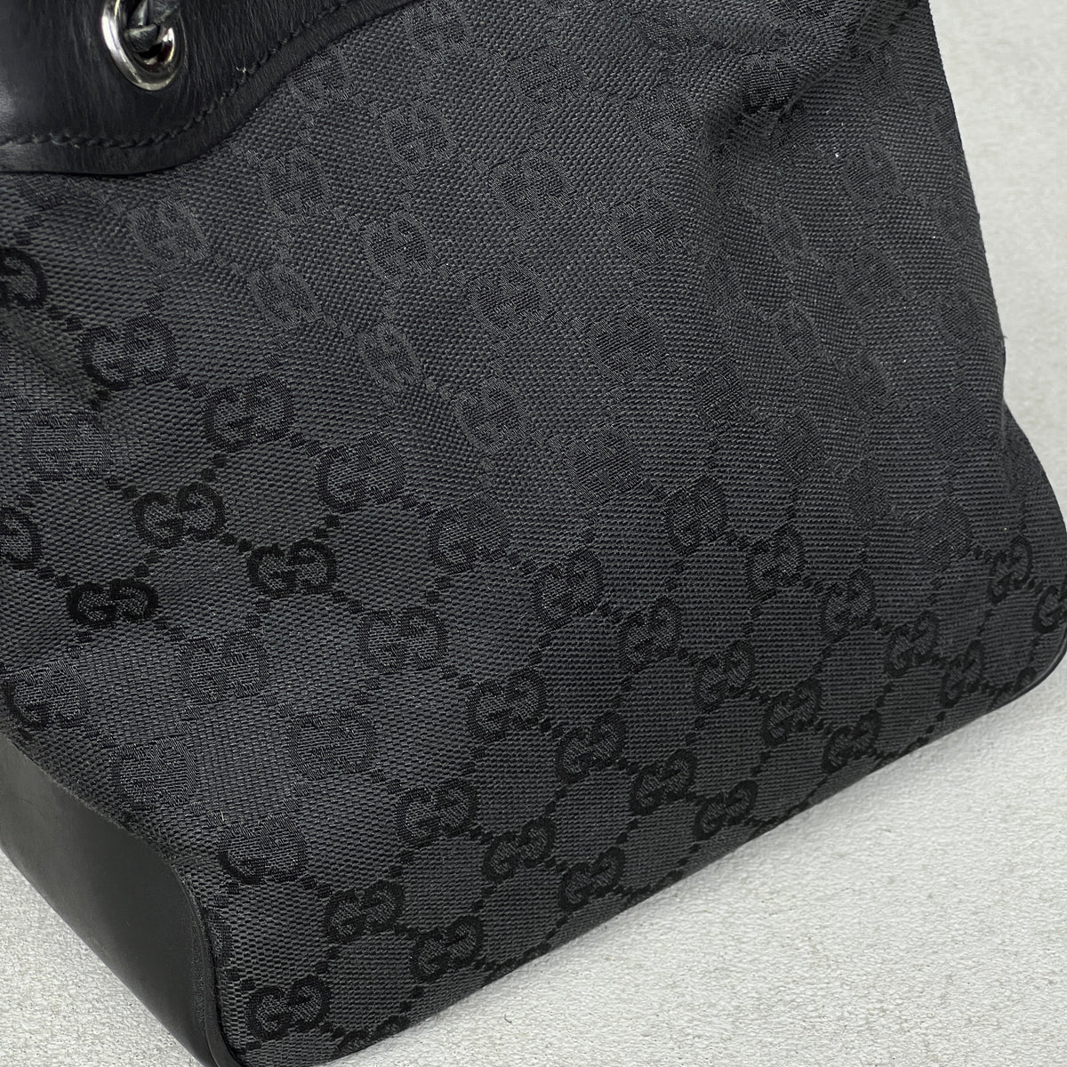 Gucci | Rare Tom Ford Era Gifford Tote Braided Straps Black GG Monogram Bag