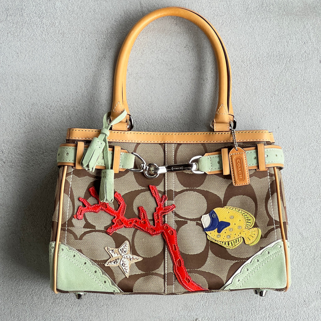 Coach | Super Rare Y2K Limited Edition Ocean Starfish Coral Appliquè Hampton Bag