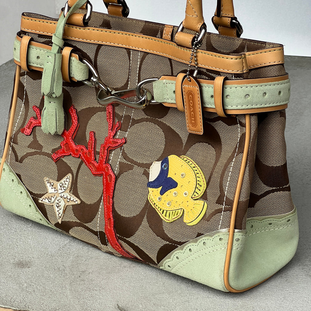 Coach | Super Rare Y2K Limited Edition Ocean Starfish Coral Appliquè Hampton Bag