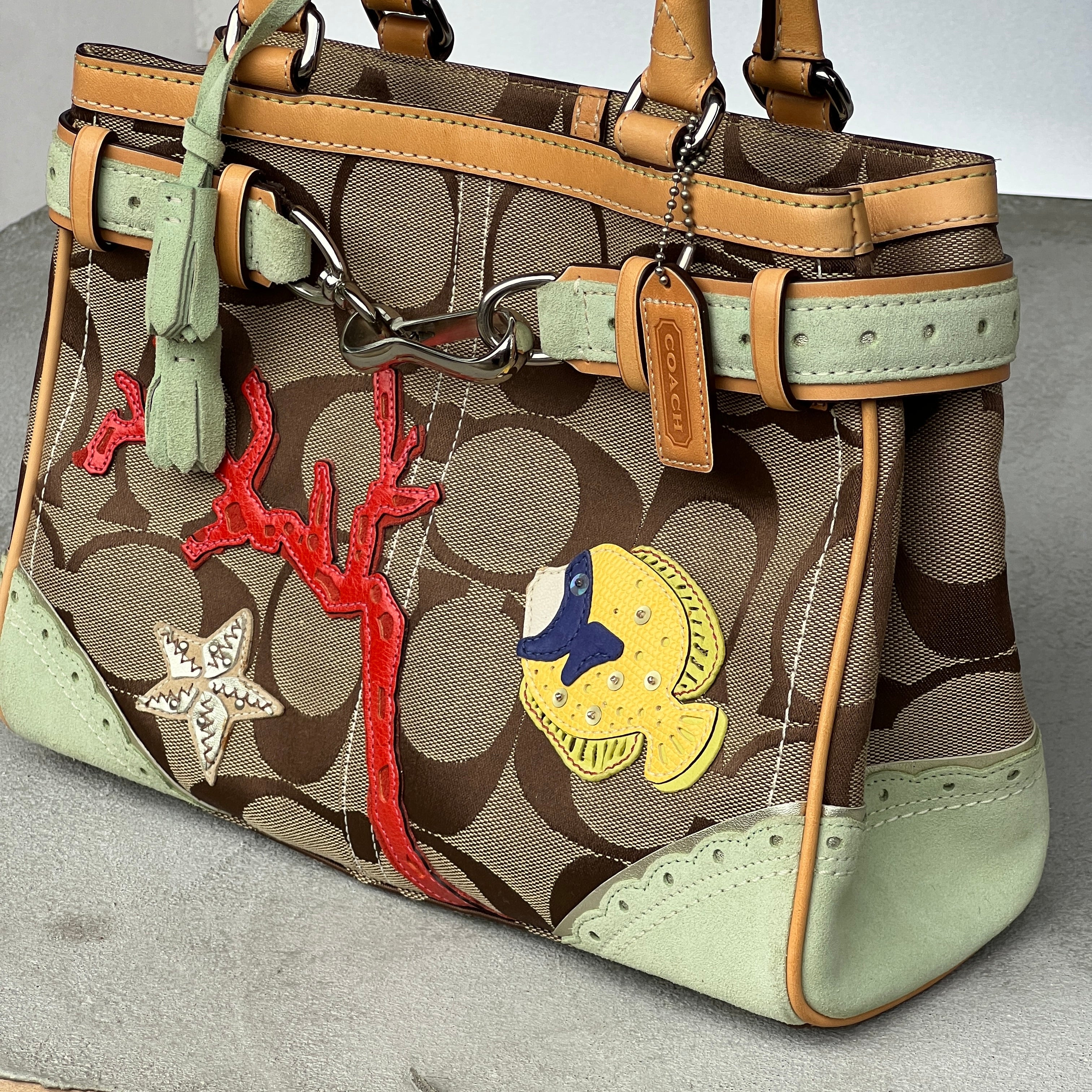 Coach | Super Rare Y2K Limited Edition Ocean Starfish Coral Appliquè Hampton Bag