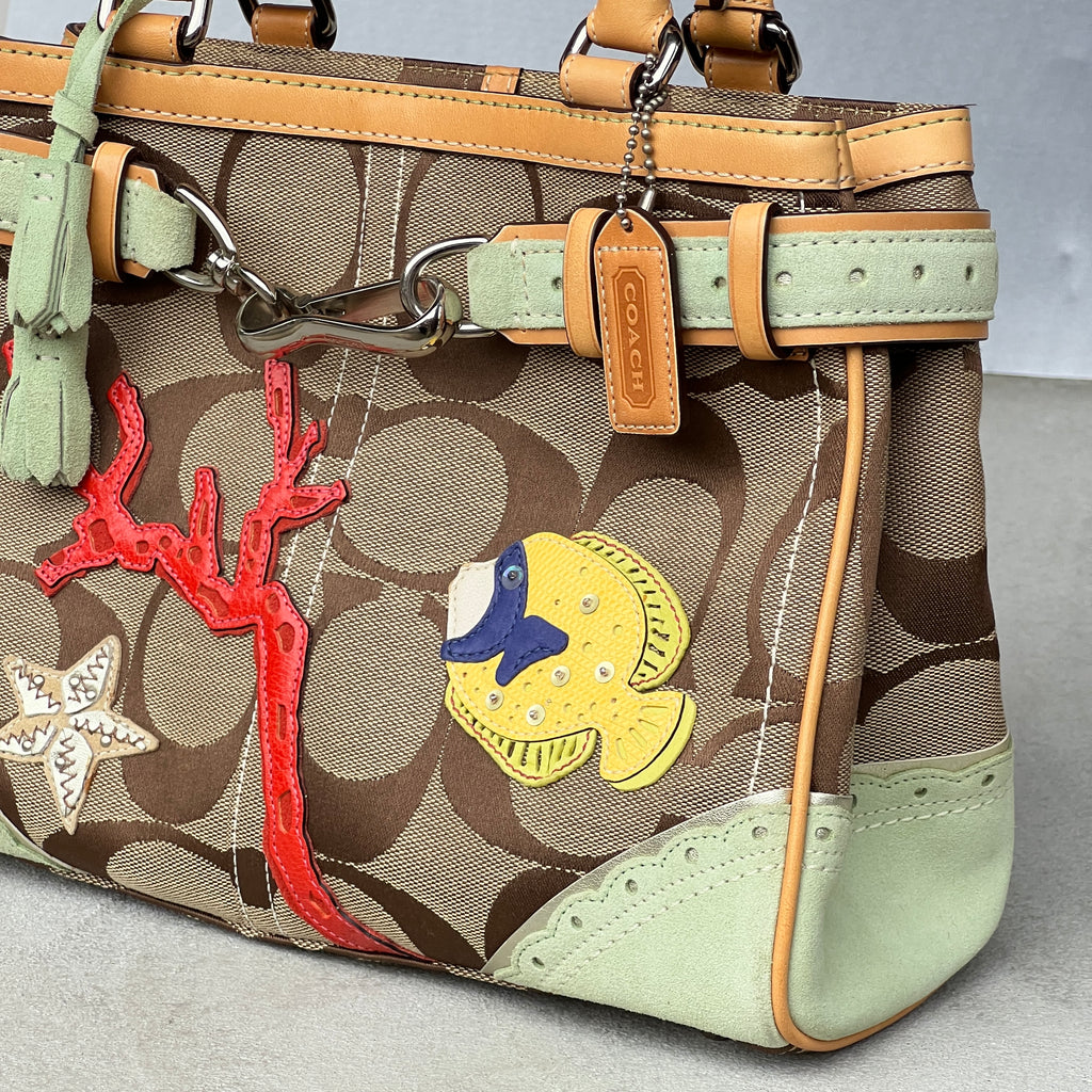 Coach | Super Rare Y2K Limited Edition Ocean Starfish Coral Appliquè Hampton Bag