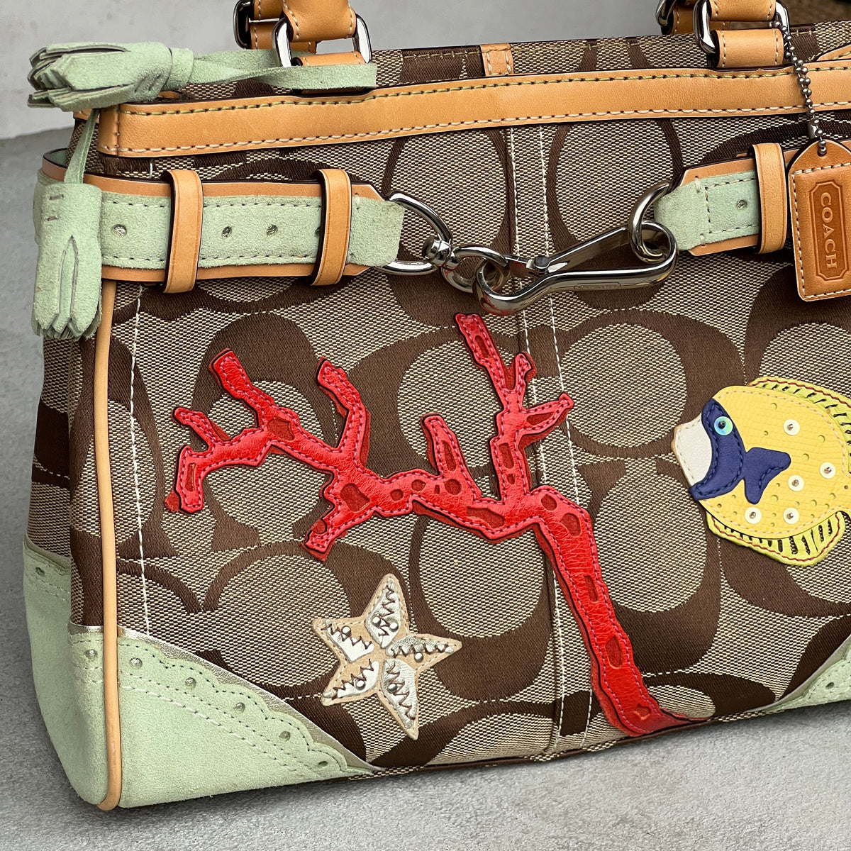 Coach | Super Rare Y2K Limited Edition Ocean Starfish Coral Appliquè Hampton Bag