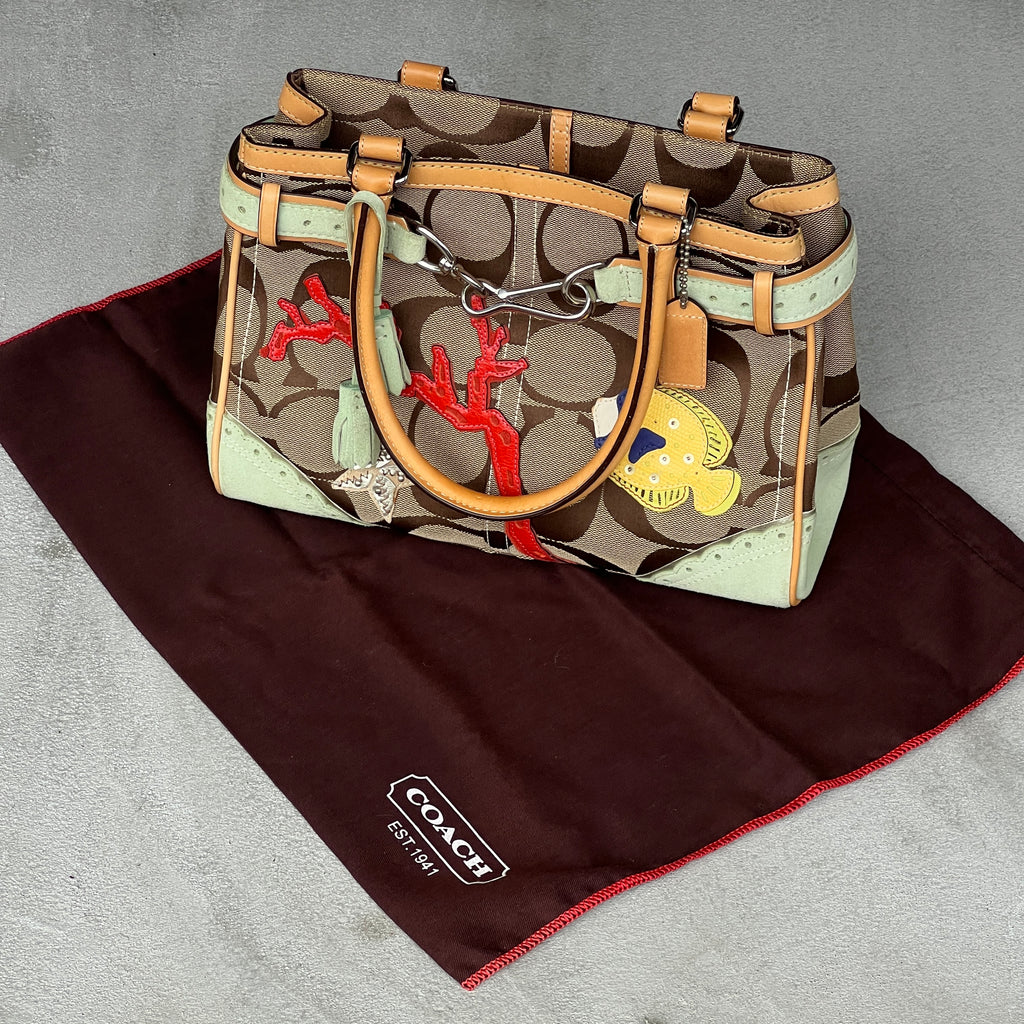Coach | Super Rare Y2K Limited Edition Ocean Starfish Coral Appliquè Hampton Bag