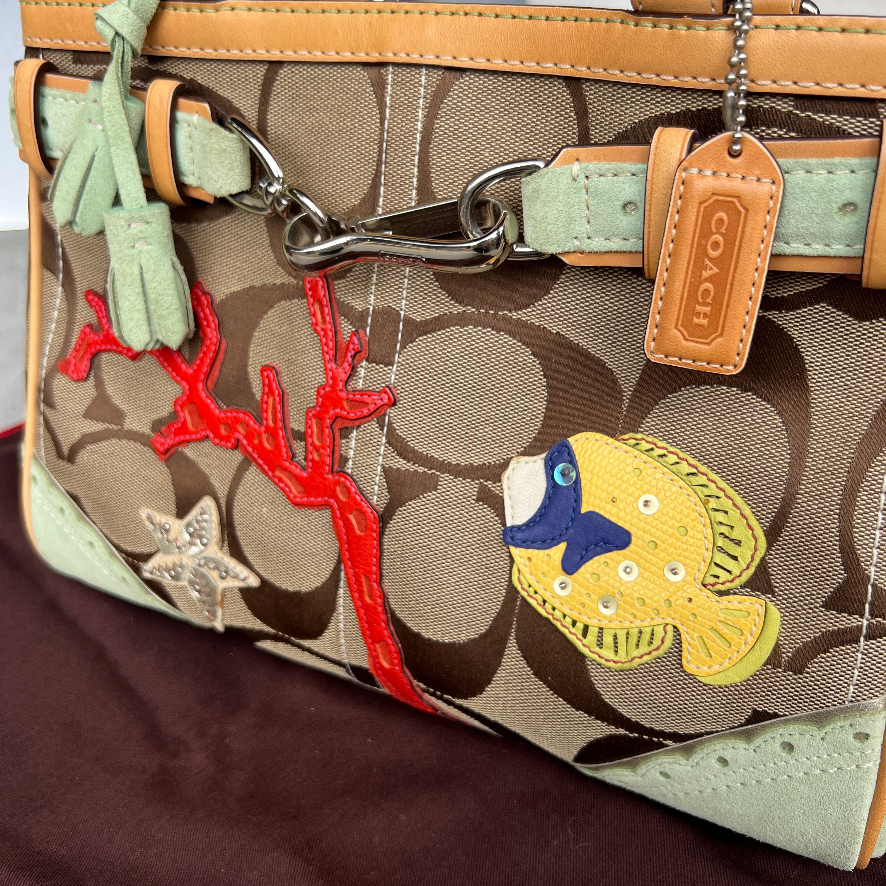 Coach | Super Rare Y2K Limited Edition Ocean Starfish Coral Appliquè Hampton Bag