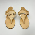 Gucci | Cream Patent Leather Horse Bit Thong Sandal (8 1/2 ,38.5)