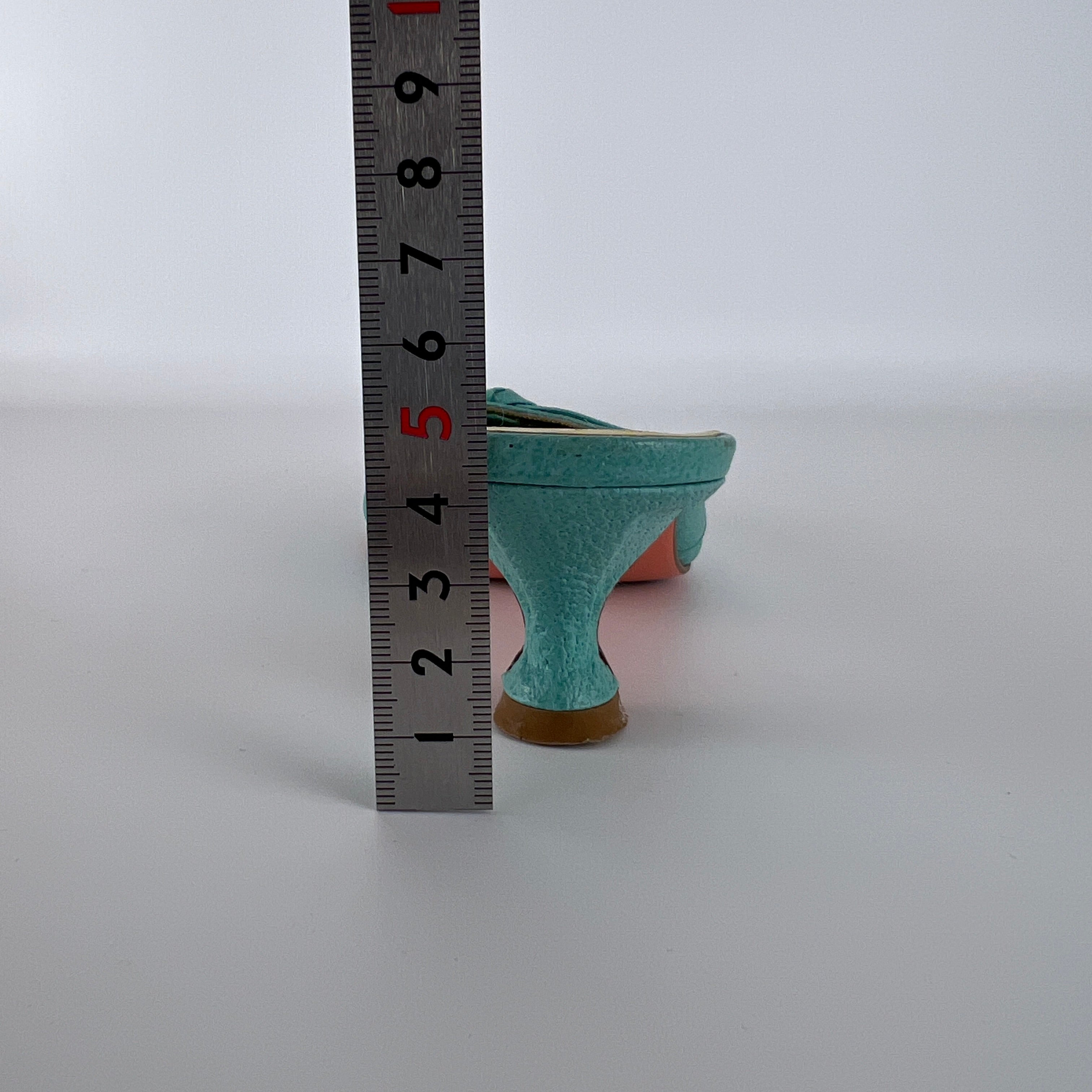 Fendi | Vintage Turquoise Blue Leather Bow Kitten Heel Pointed Toe Mule (35)