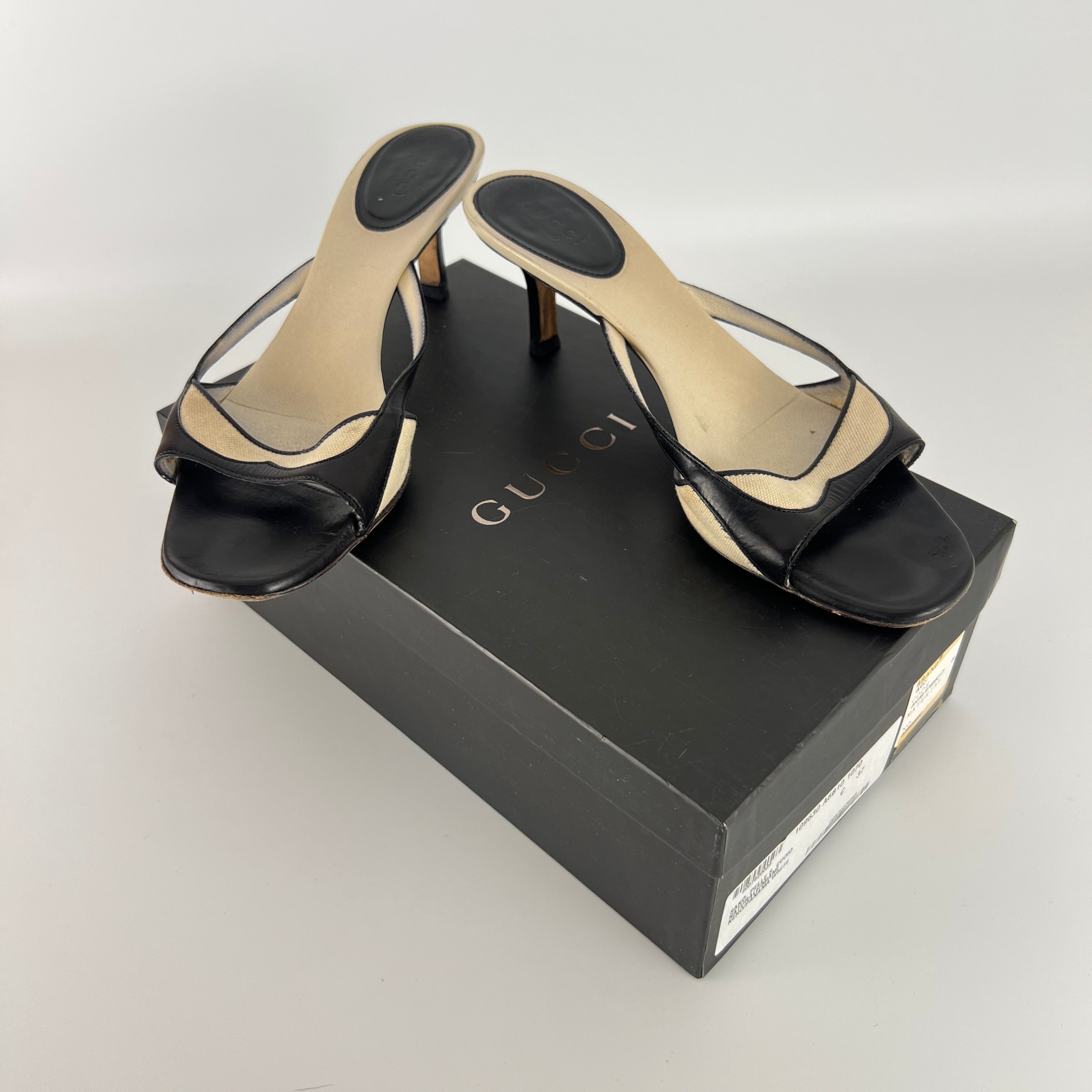 Gucci | Tom Ford Era Vintage Black Leather Sandal Slide Mules (37)