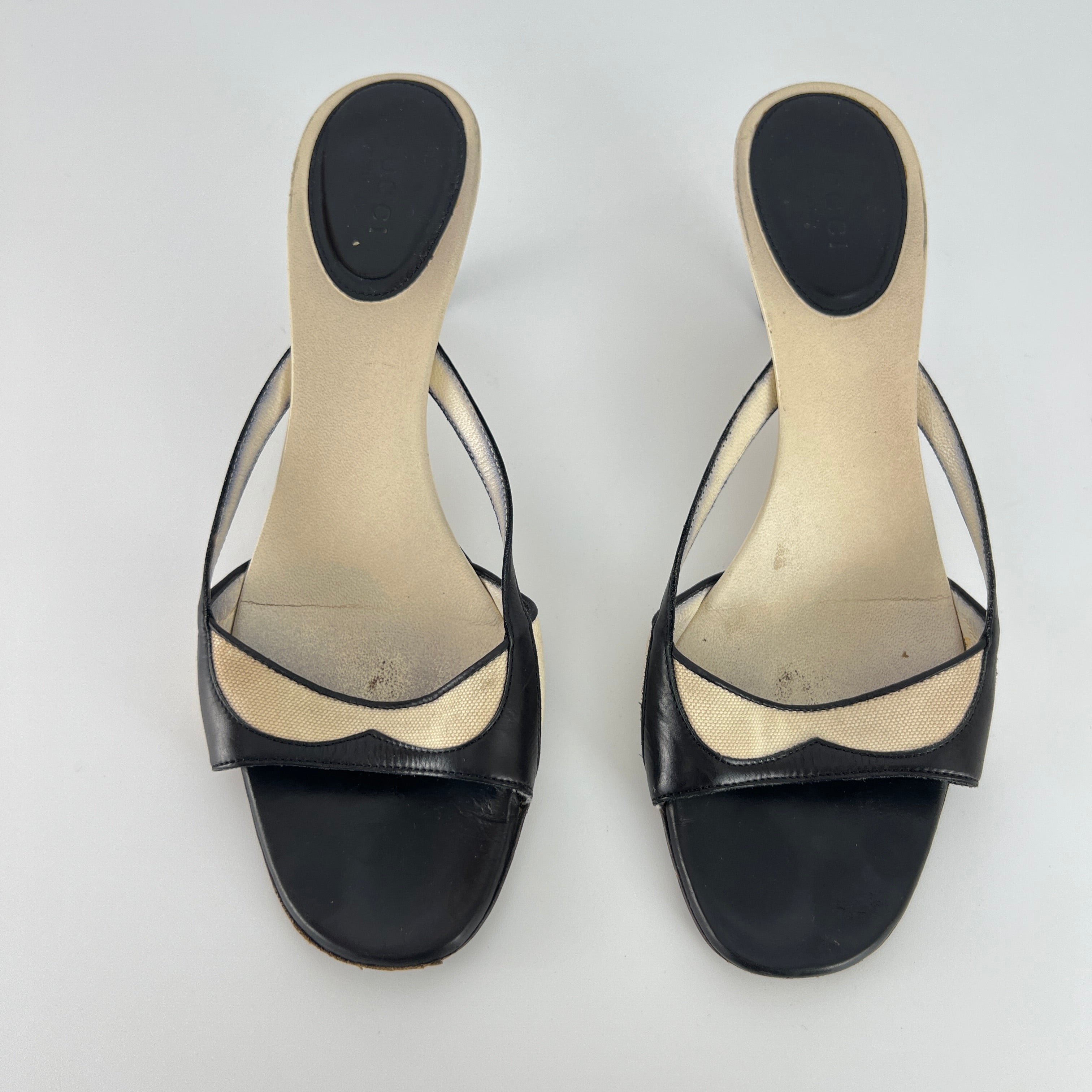 Gucci | Tom Ford Era Vintage Black Leather Sandal Slide Mules (37)