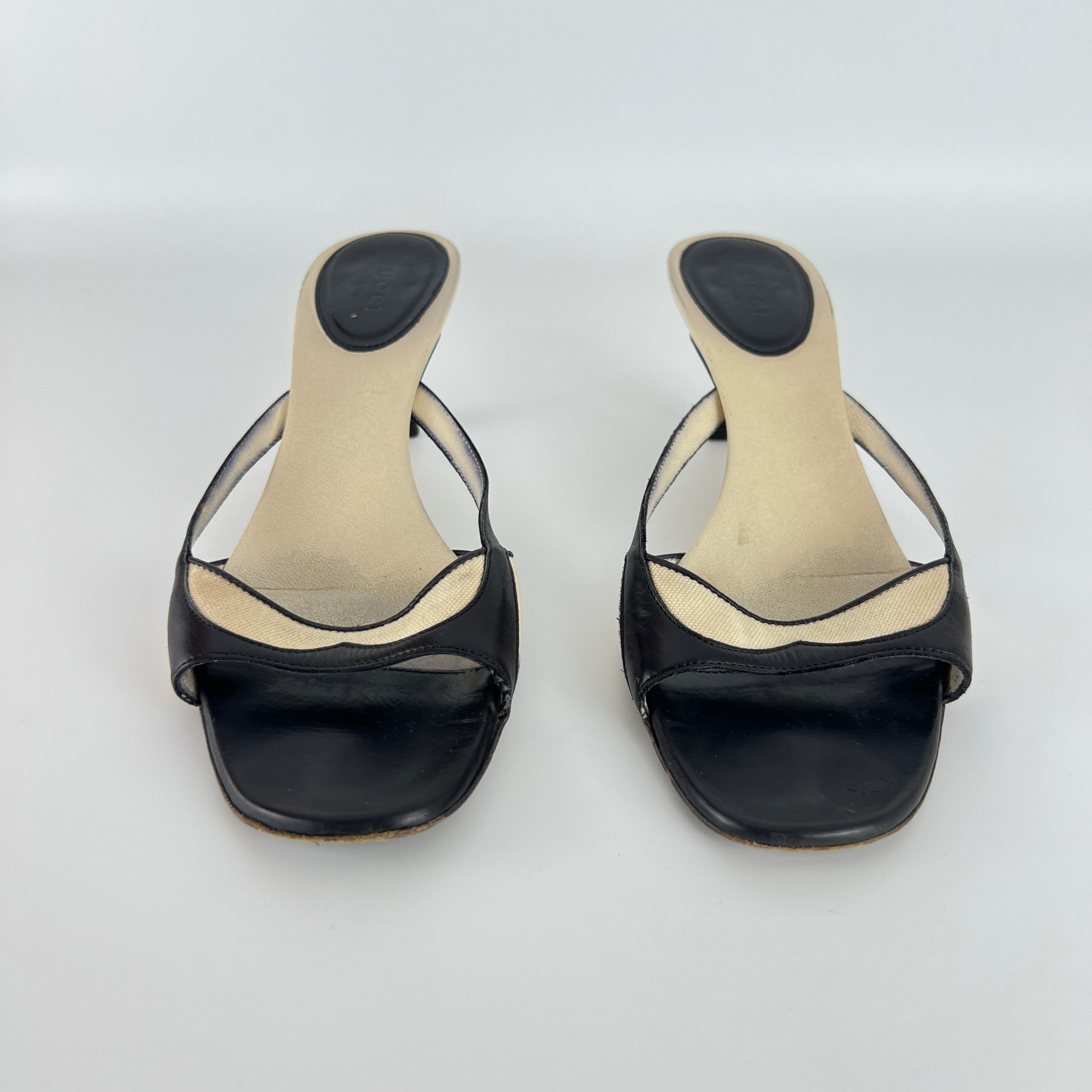 Gucci | Tom Ford Era Vintage Black Leather Sandal Slide Mules (37)