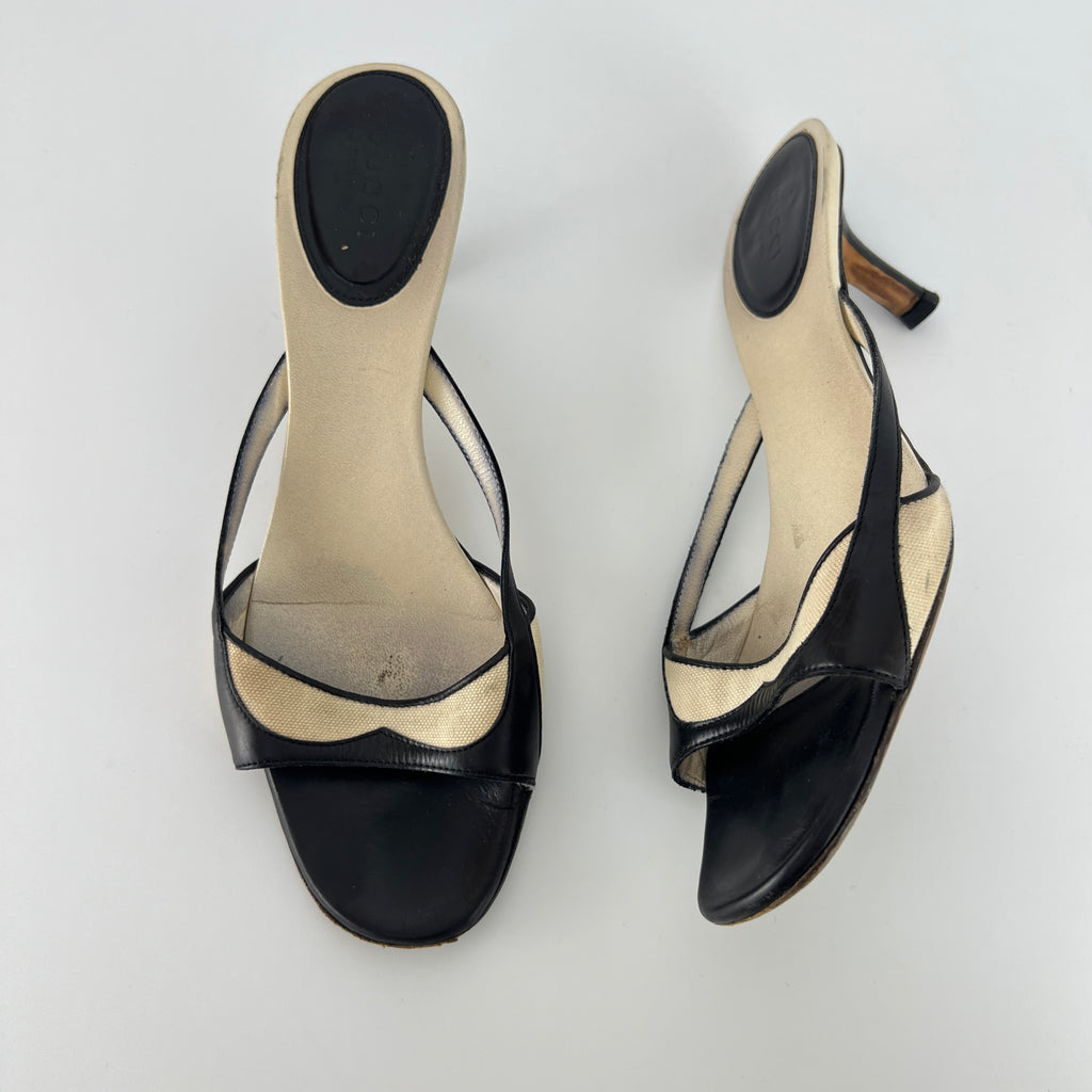 Gucci | Tom Ford Era Vintage Black Leather Sandal Slide Mules (37)