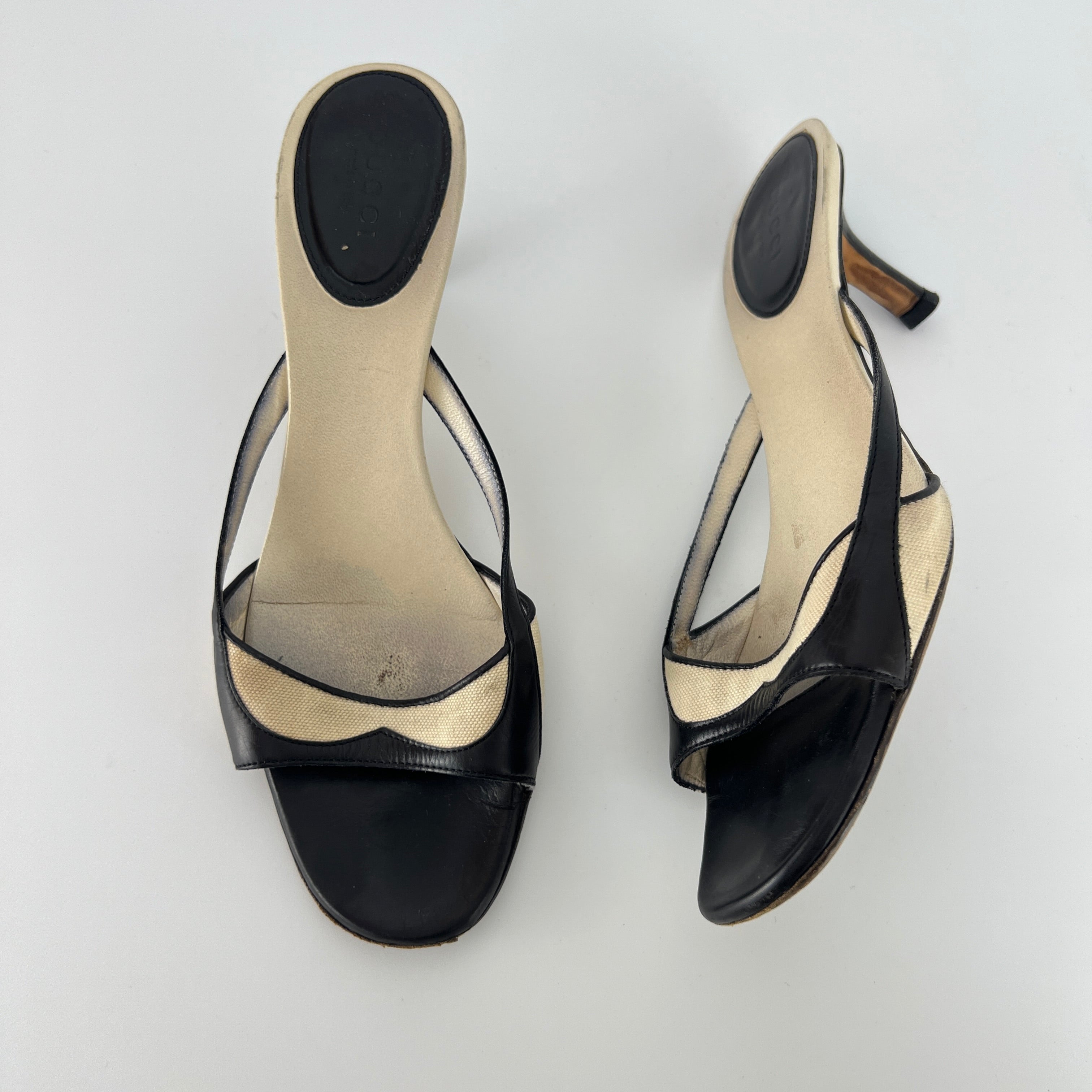 Gucci | Tom Ford Era Vintage Black Leather Sandal Slide Mules (37)