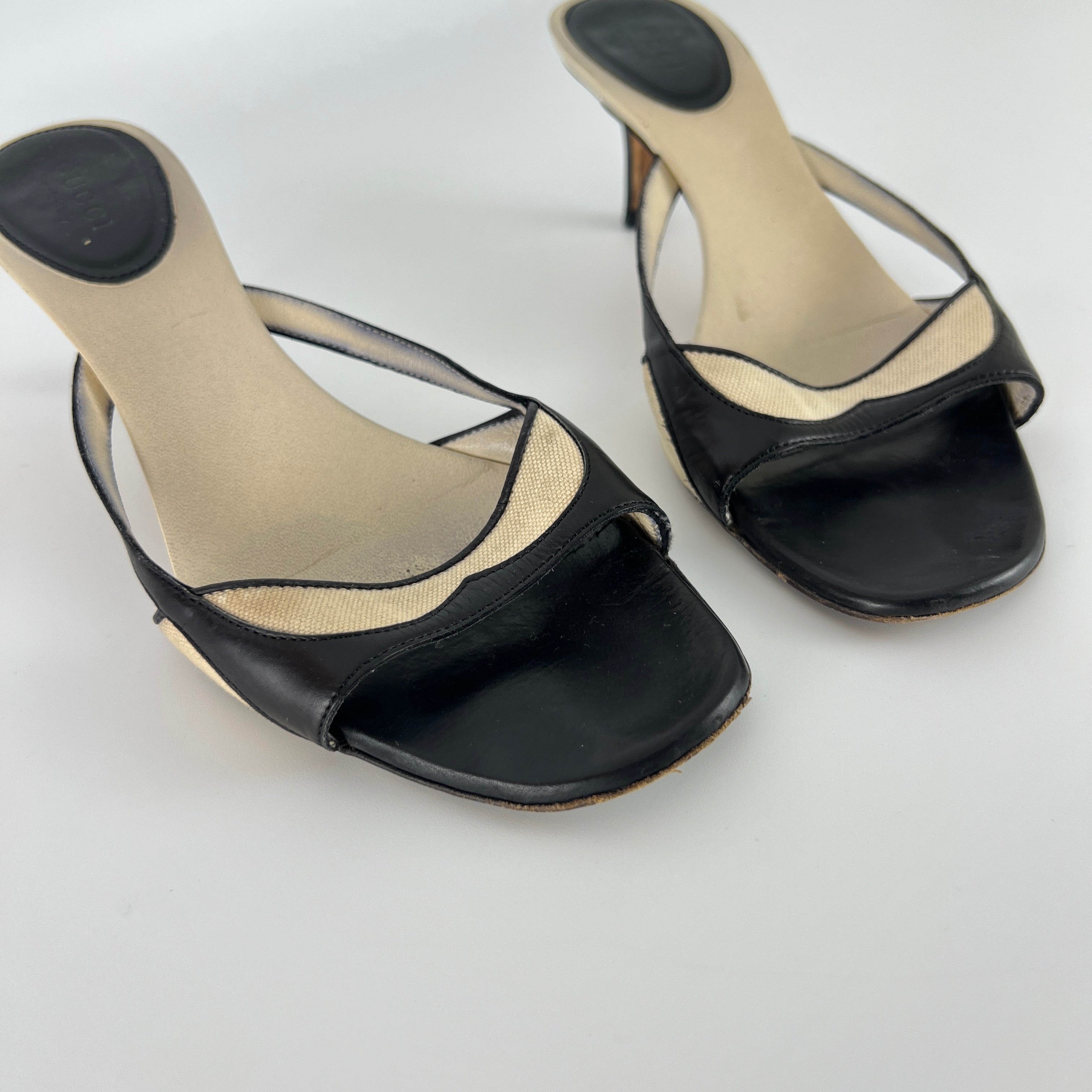 Gucci | Tom Ford Era Vintage Black Leather Sandal Slide Mules (37)