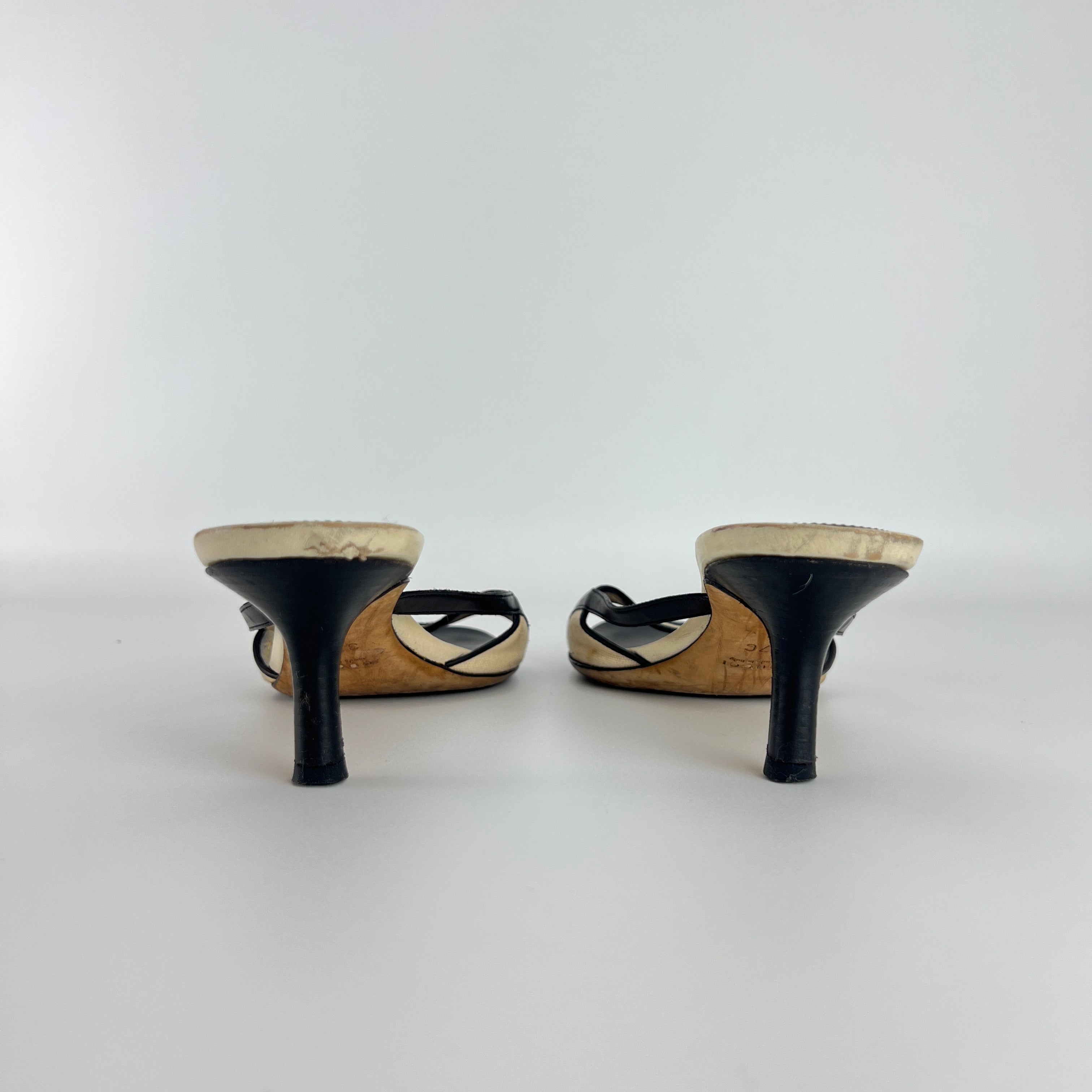 Gucci | Tom Ford Era Vintage Black Leather Sandal Slide Mules (37)