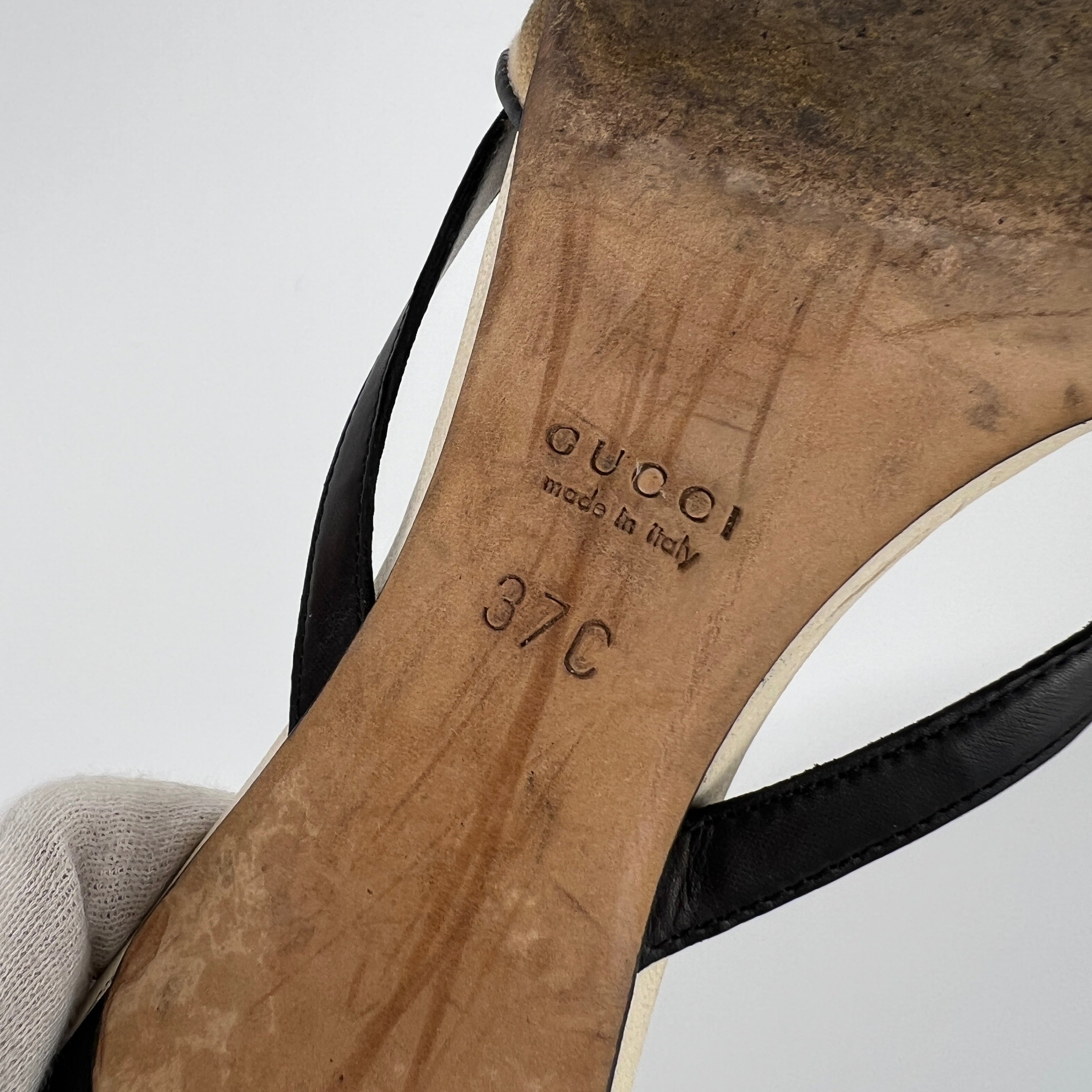 Gucci | Tom Ford Era Vintage Black Leather Sandal Slide Mules (37)