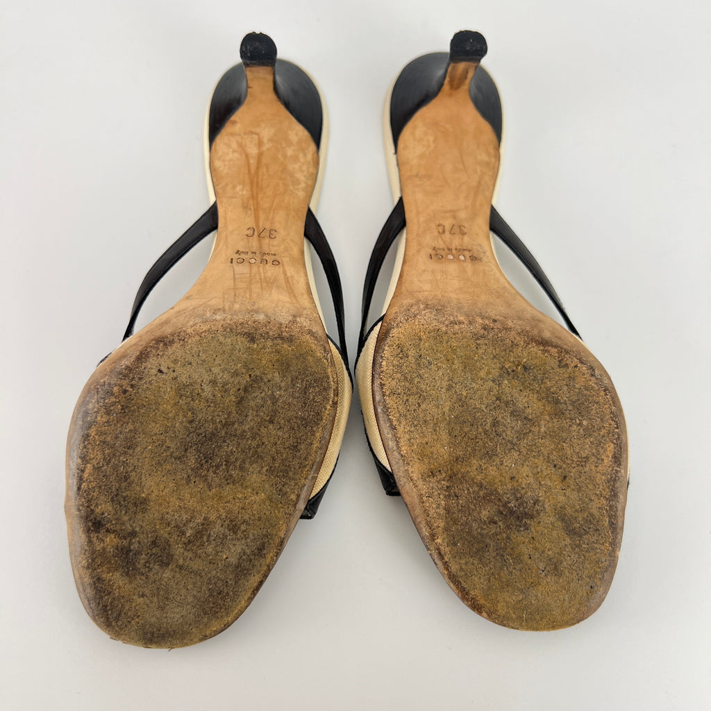 Gucci | Tom Ford Era Vintage Black Leather Sandal Slide Mules (37)