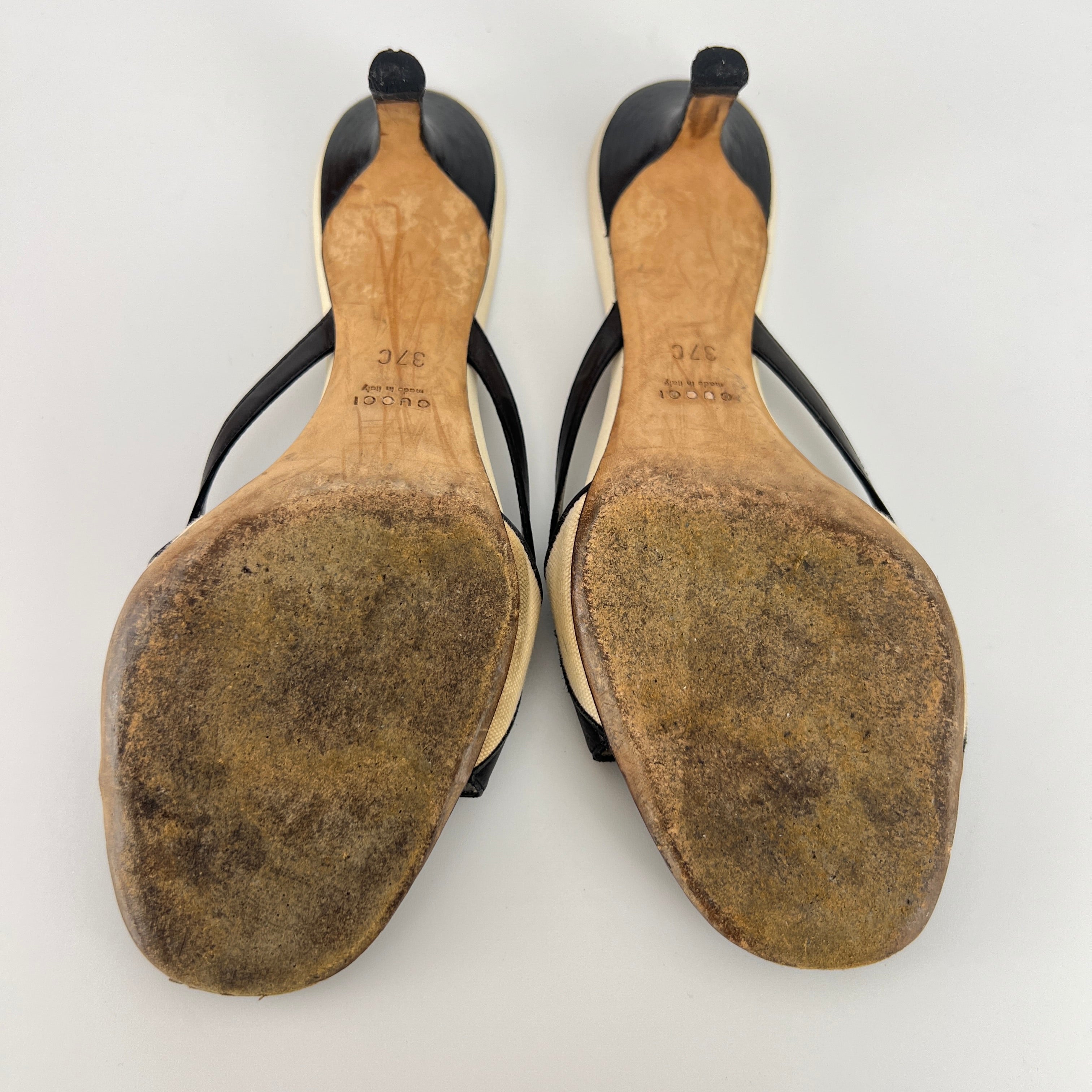 Gucci | Tom Ford Era Vintage Black Leather Sandal Slide Mules (37)